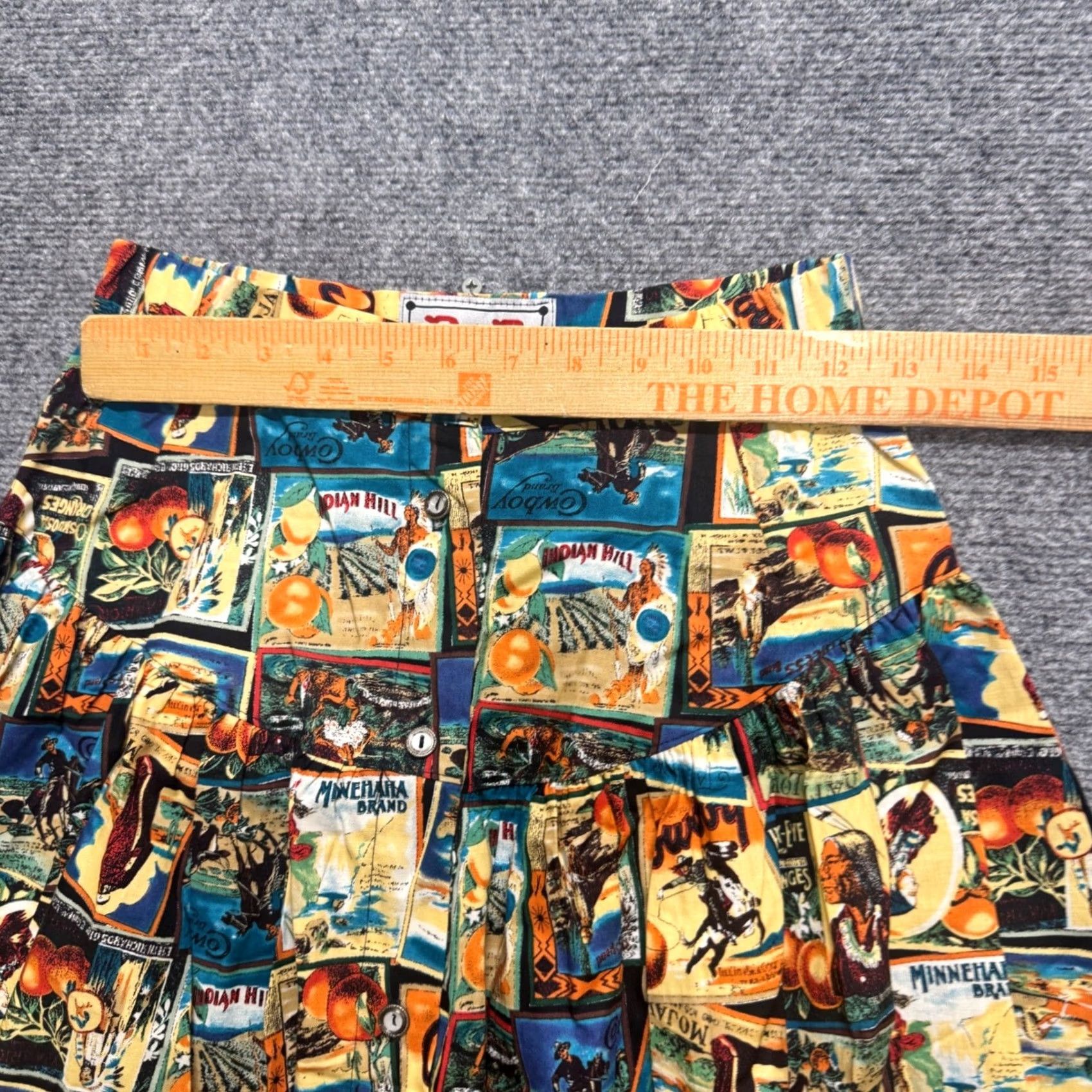 Vintage VINTAGE Skirt Western Print Made In USA L Women's 80s R.D midi-length Novelty Distressed Fade Size 36" / US 14 / IT 50 - 4 Thumbnail