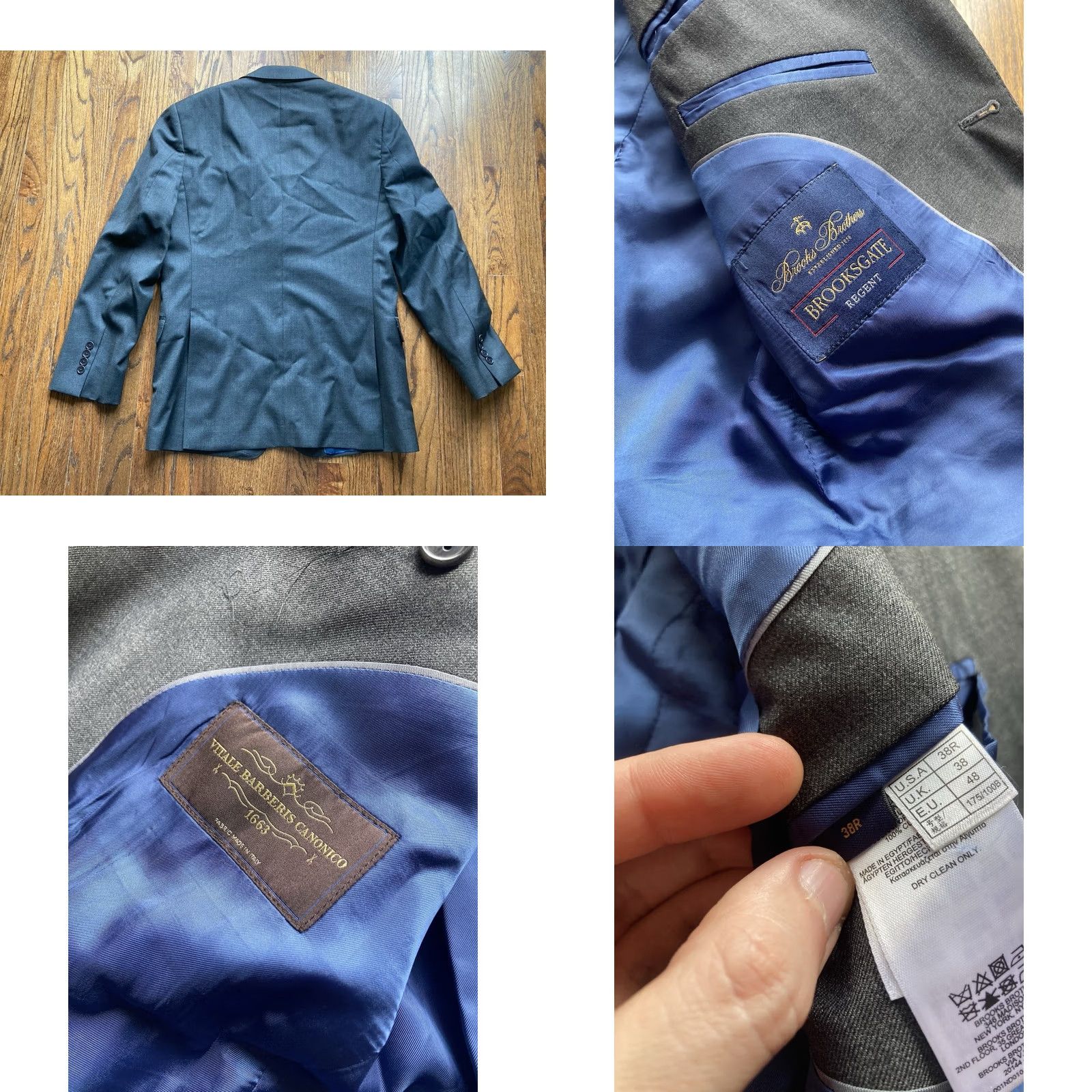 Brooks Brothers Brooks Brothers Blazer Mens 38R Gray Regent Brooksgate Vitale Barberis Wool Size 38R - 8 Thumbnail