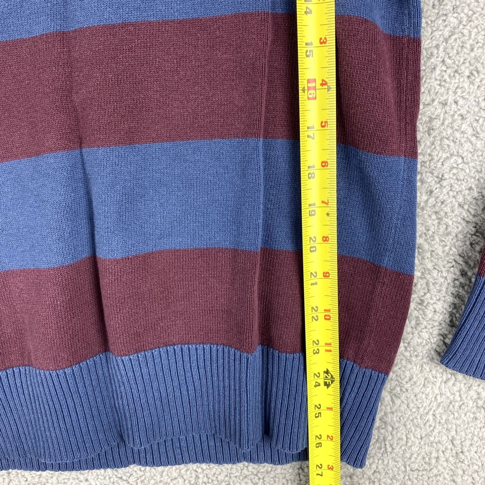Vintage American Rag Sweater Crewneck Pullover Men M Red Blue Striped Graphic Print Camouflage Theme Casual Seasonal Fall Winter Spring Vintage? No Size US M / EU 48-50 / 2 - 5 Thumbnail