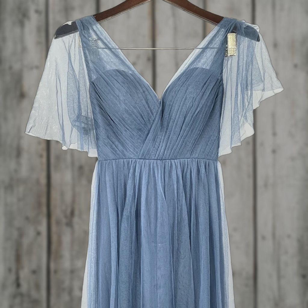 Vintage Revelry Dress Womens 0 Blue Thea Tulle Bridesmaids Wedding Back Zip Short Sleeve Dress Womens 0 Blue Thea Tulle Bridesmaids Wedding Size XS / US 0-2 / IT 36-38 - 1 Thumbnail