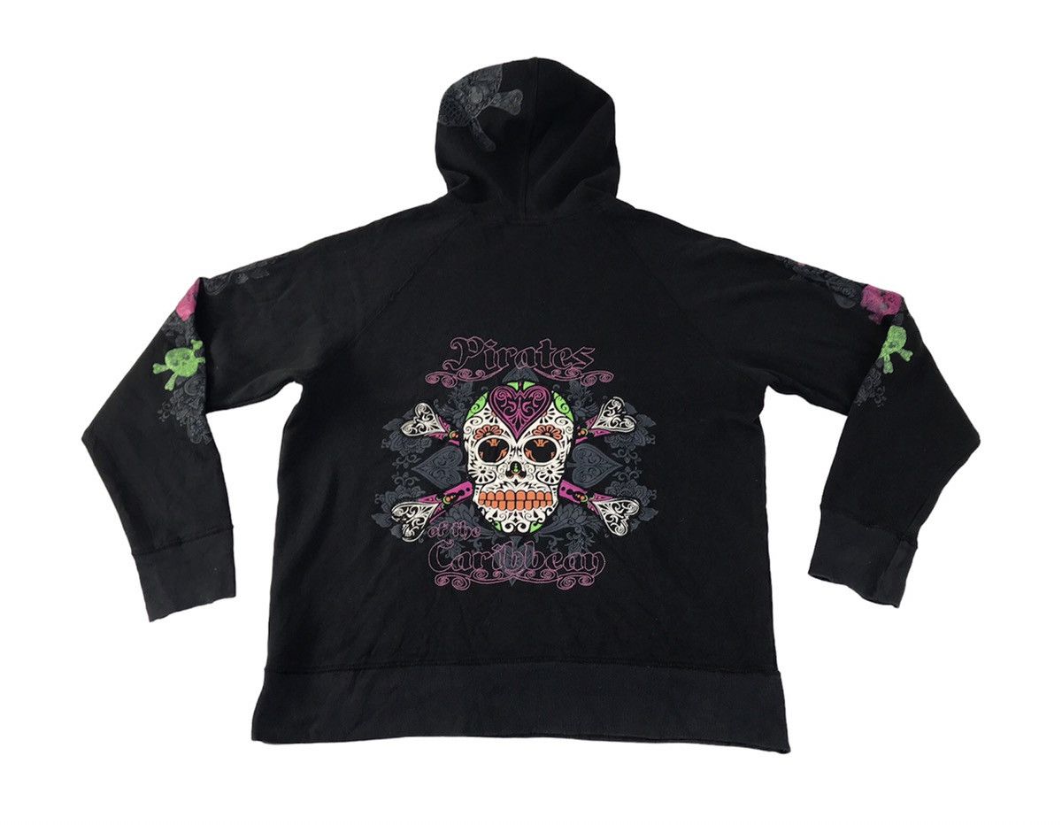 Japanese Brand Pull Over Hoodies Pirate Of The Caribbean Tatoo Skull Design Size L / US 10 / IT 46 - 2 Thumbnail