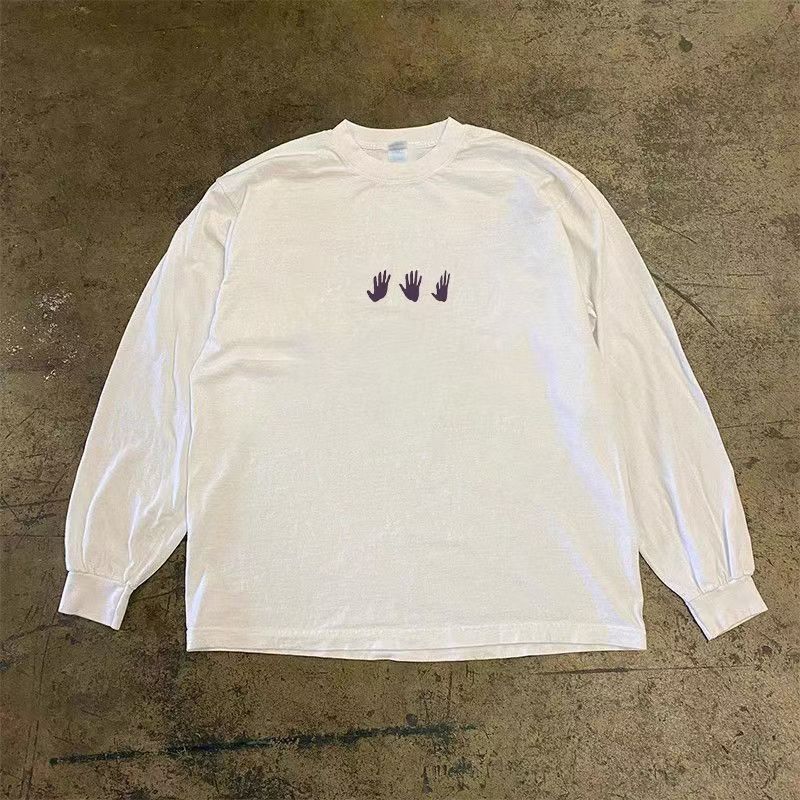 Japanese Brand White casual retro palm print long-sleeved t-shirt Size US M / EU 48-50 / 2 - 2 Thumbnail