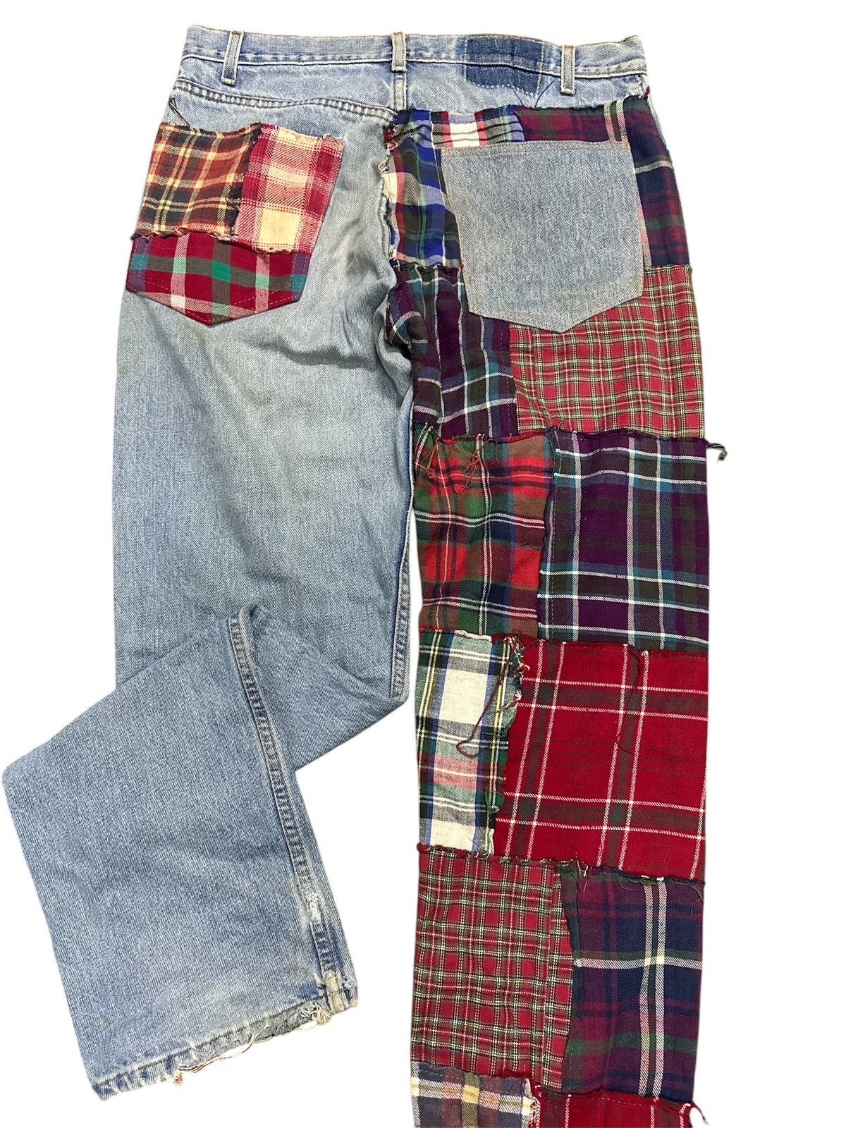 If Six Was Nine Distress Denim Patchwork Jeans Jeans crazy Design. Size US 34 / EU 50 - 2 Thumbnail