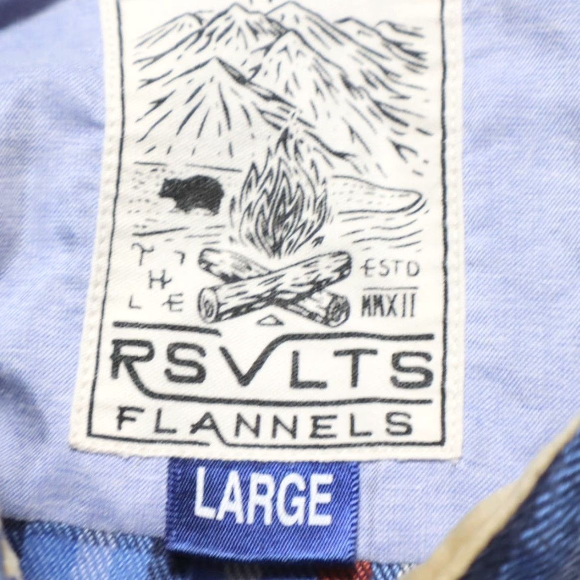 Vintage RSVLTS Shirt Blue Plaid Button Down Long Sleeve Polyester Flannel Men L Size US L / EU 52-54 / 3 - 5 Thumbnail