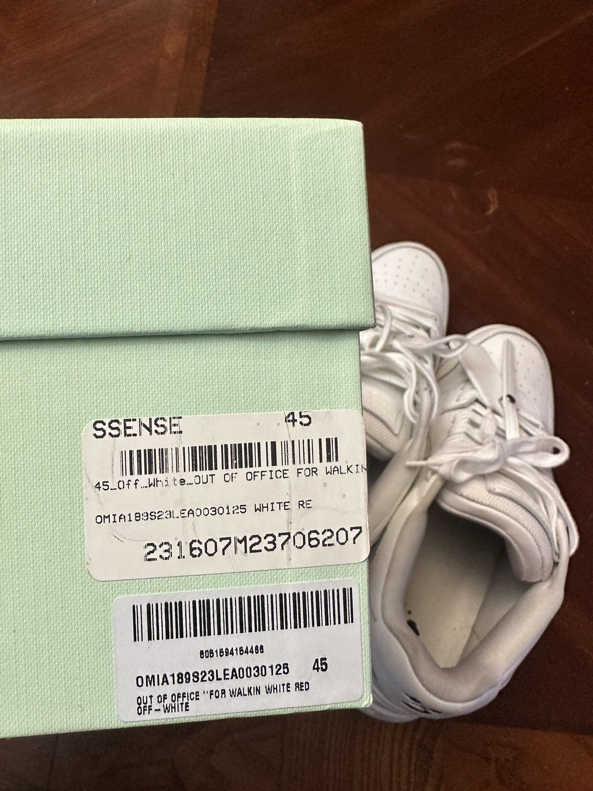 Off-White OFF-WHITE White & Red Out Of Office 'For Walking' Sneakers Size US 12 / EU 45 - 6 Thumbnail