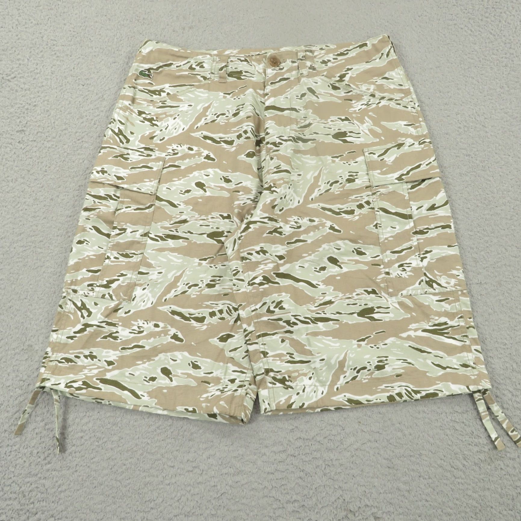 Lacoste Lacoste Shorts Mens 34 Cargo Tiger Stripe Military Utility Ripstop Drawstring Pants Size US 34 / EU 50 - 2 Thumbnail