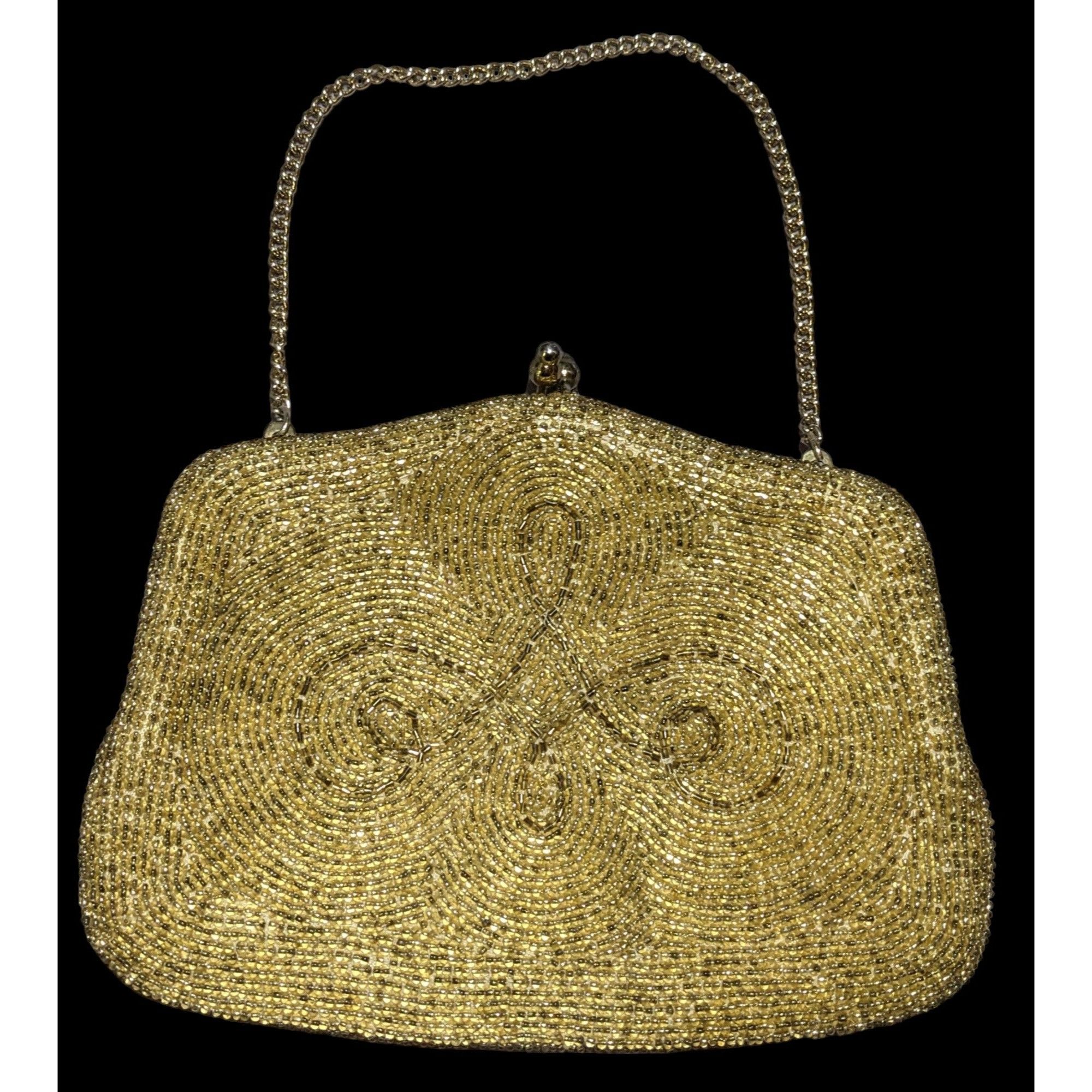 Other Vintage Mantessa Handmade Gold Beaded Clutch Size ONE SIZE - 1 Thumbnail