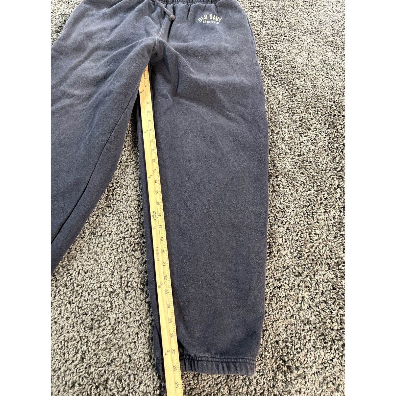 Old Navy VINTAGE Old Navy Sweatpants Mens Small Blue Drawstring Distressed Activewear Pants Casual Baggy Night? Size US 29 - 2 Thumbnail
