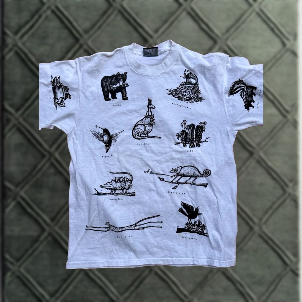 Vintage VINTAGE Your Head Goes Here T-Shirt Men XL White 90s Animal Humor Graphic Print Short Sleeve Crew Neck Cotton USA Made Size US XL / EU 56 / 4 - 1 Thumbnail