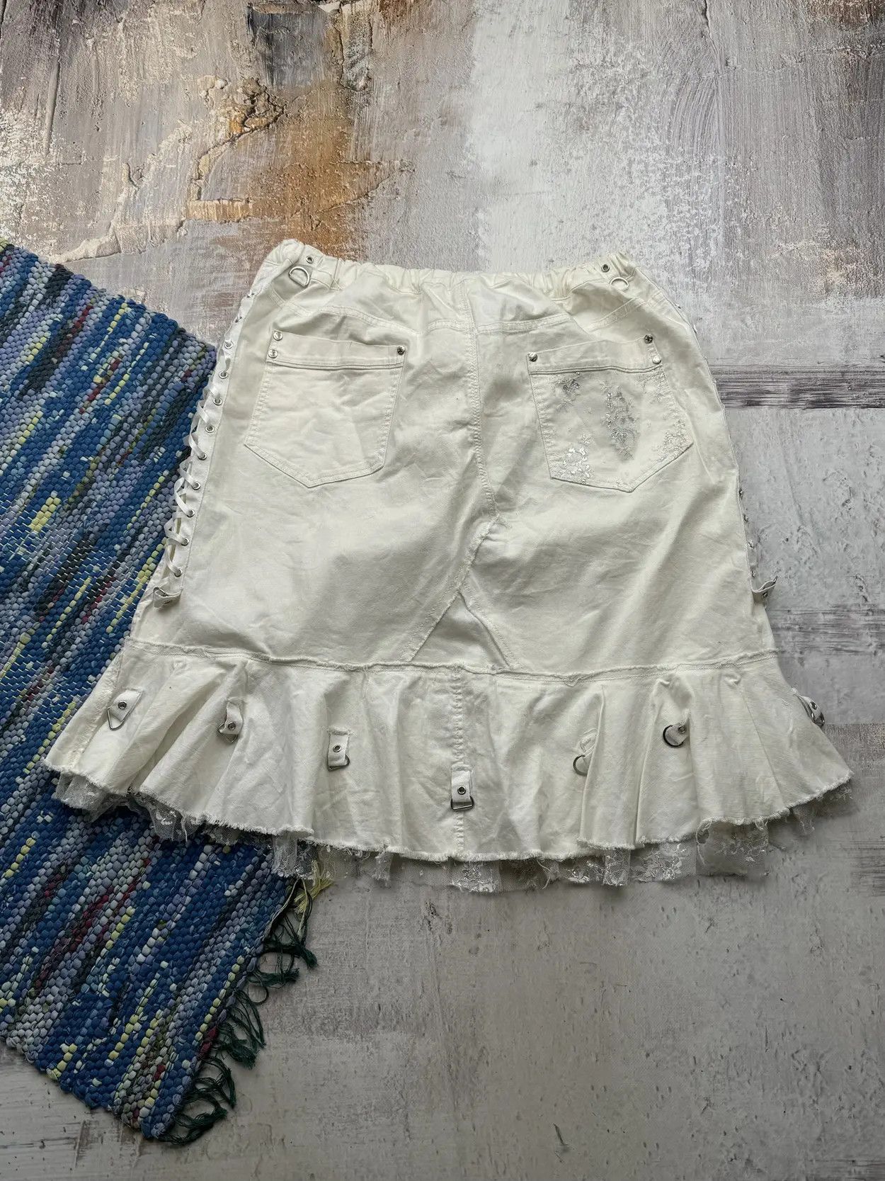 Japanese Brand Vintage Flare Skirt With Bondage A275(291)(D15) Size 40" / US 18 - 4 Thumbnail
