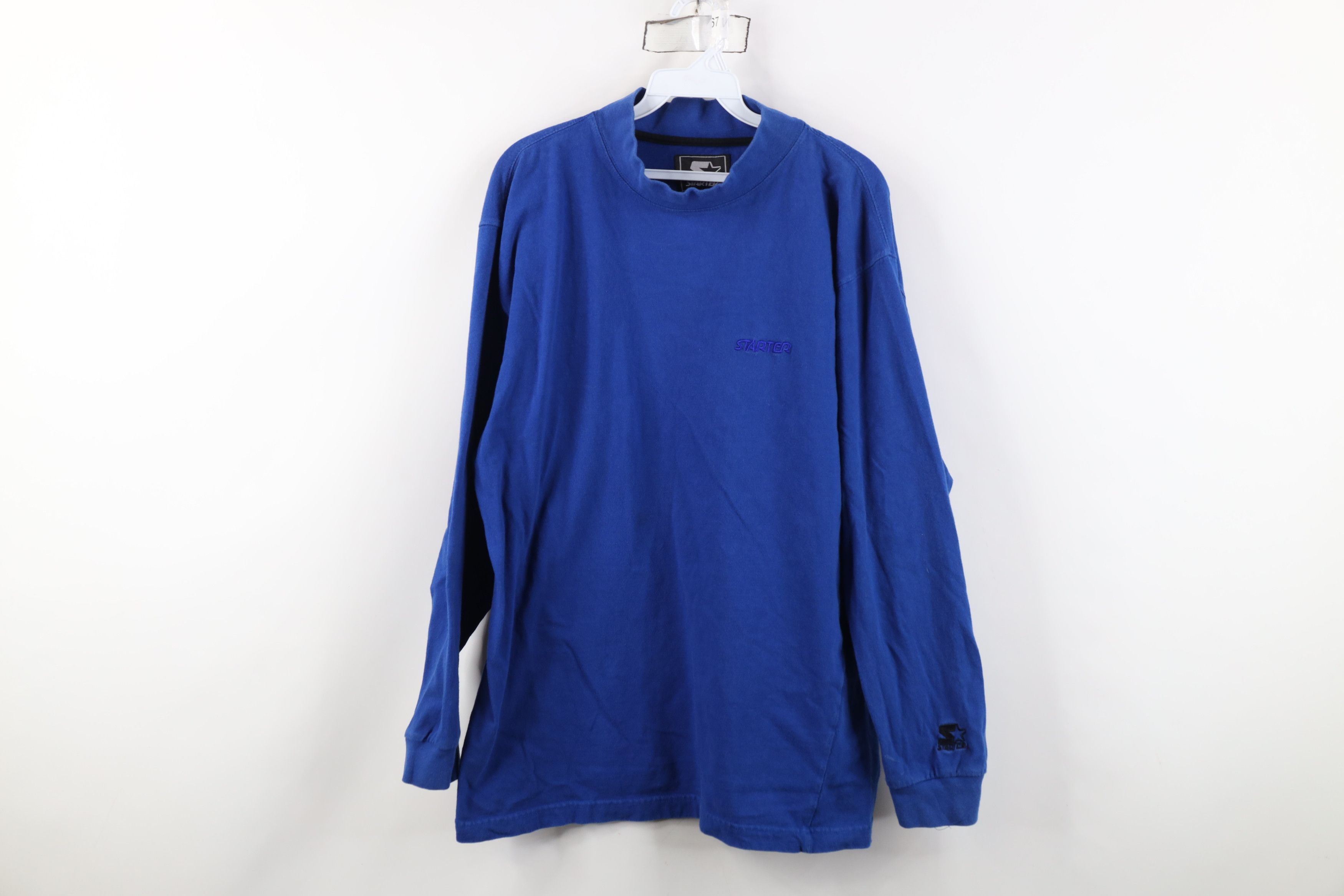 Starter Vintage 90s Starter Spell Out Mock Neck Long Sleeve T-Shirt Size US L / EU 52-54 / 3 - 1 Thumbnail
