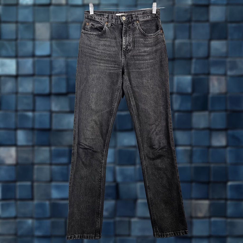 RE/DONE Re/Done Jeans Women’s Dark Wash Cotton 5-Pocket Straight Leg Size 2 Black Denim Vintage? No — Solid Brown? (No) Size 26" / US 2 / IT 38 - 1 Thumbnail
