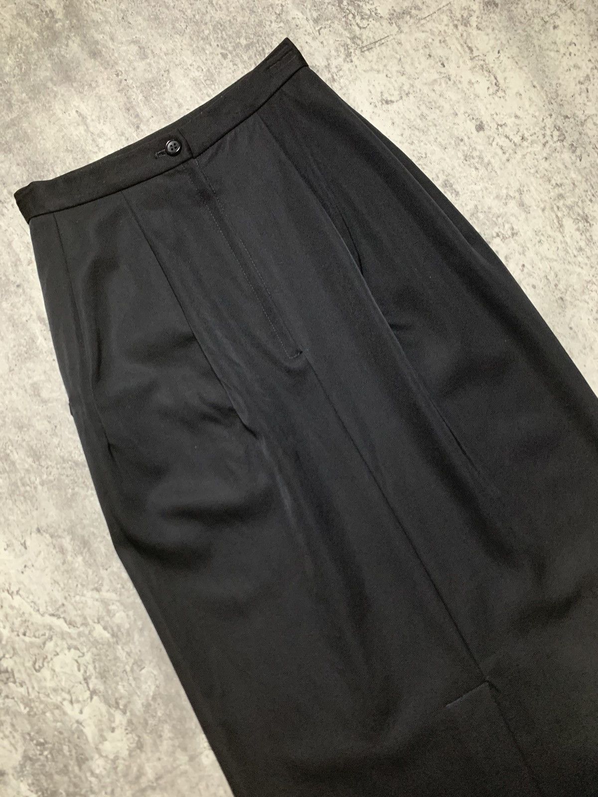 Yohji Yamamoto Iconic Yohji Yamamoto + Noir Black Wool Skirt Single Pocket Size 22" - 5 Thumbnail