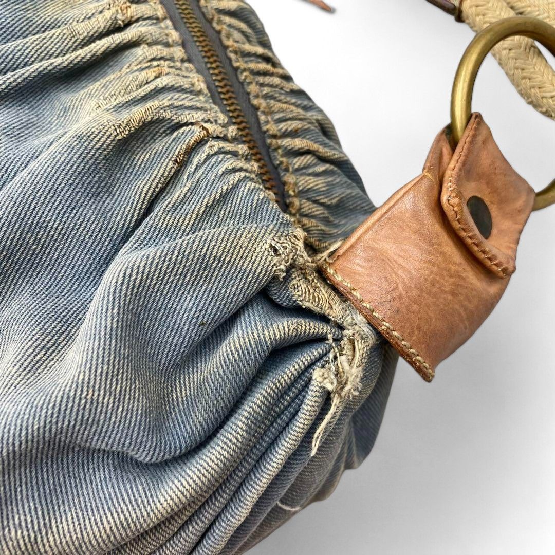 Miu Miu Miu Miu - Denim Handbag Blue Brown Pouch 90s Archive Size ONE SIZE - 7 Thumbnail