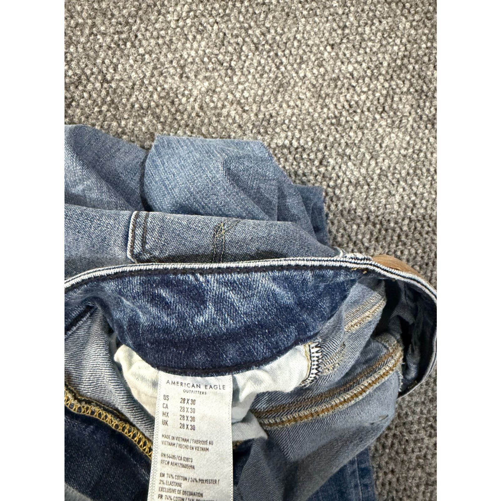 American Eagle Outfitters american eagle jeans mens 28x30 blue slim straight distressed stretch denim Size US 28 / EU 44 - 6 Thumbnail
