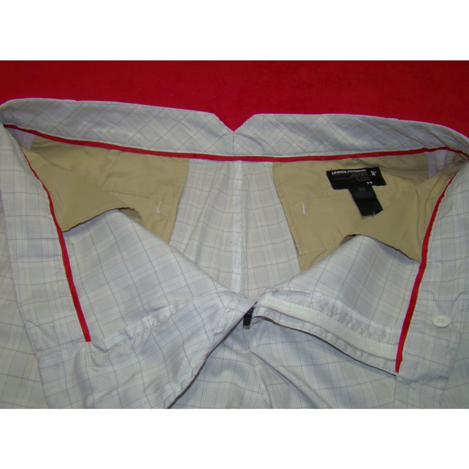Under Armour UNDER ARMOUR Mens 36 Loose White Plaid Golf Shorts Size US 36 / EU 52 - 3 Thumbnail