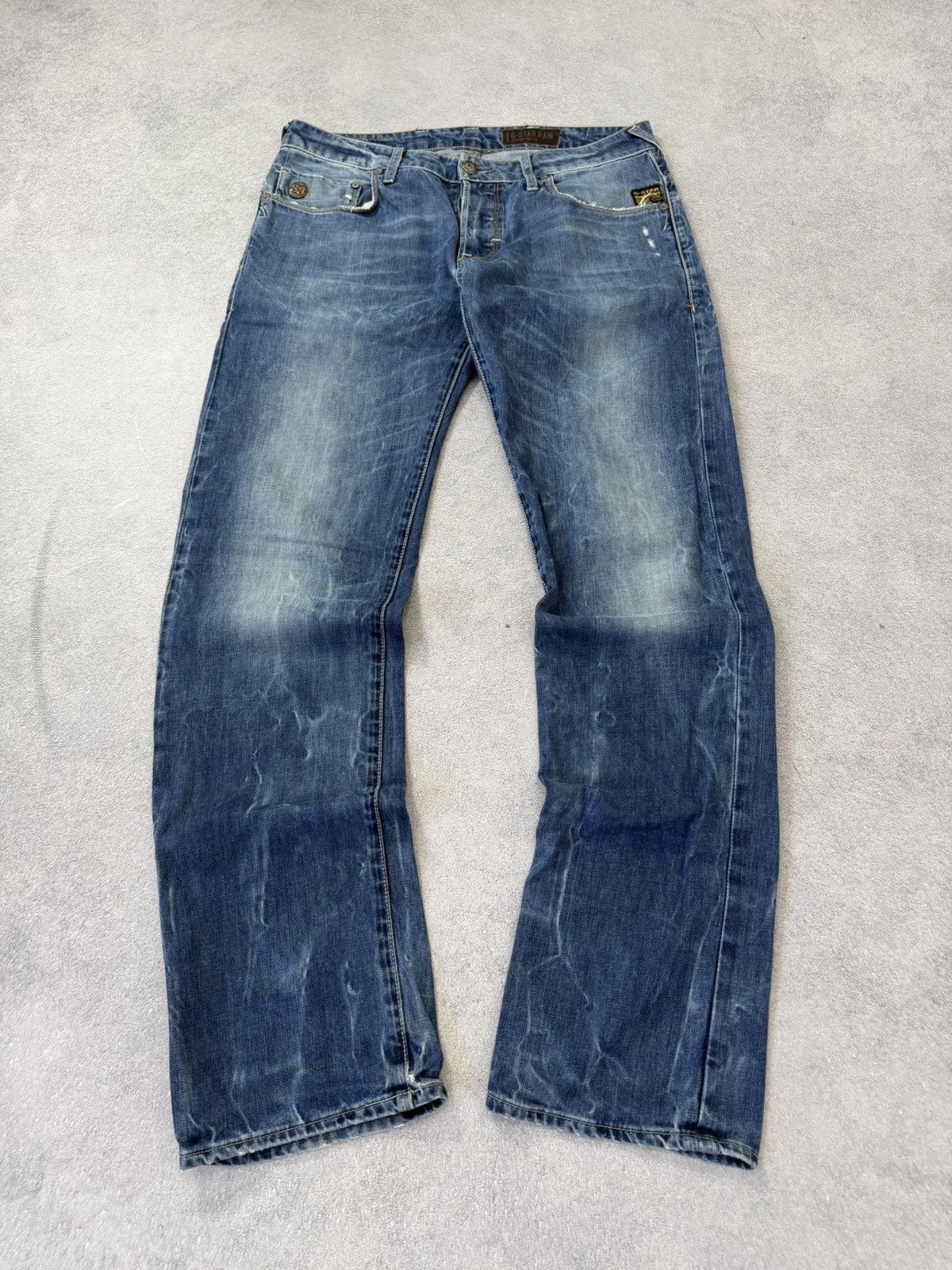 G-Star 00s G Star Tornado Mart Style Buckle Back Washed Denim Jeans Size US 32 / EU 48 - 12 Thumbnail