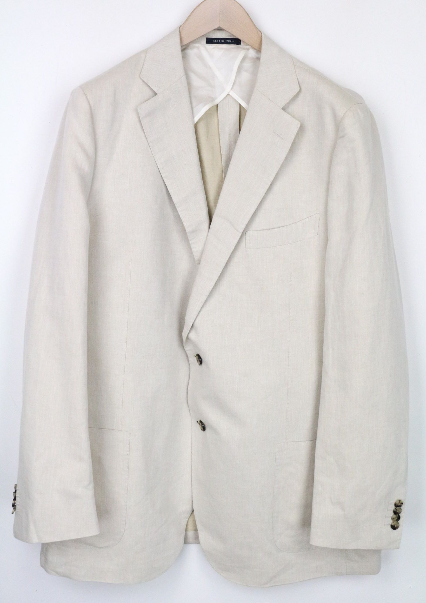 image of Suitsupply La Spalla Uk52L Linen Cotton Beige Melange Blazer 71760, Men's