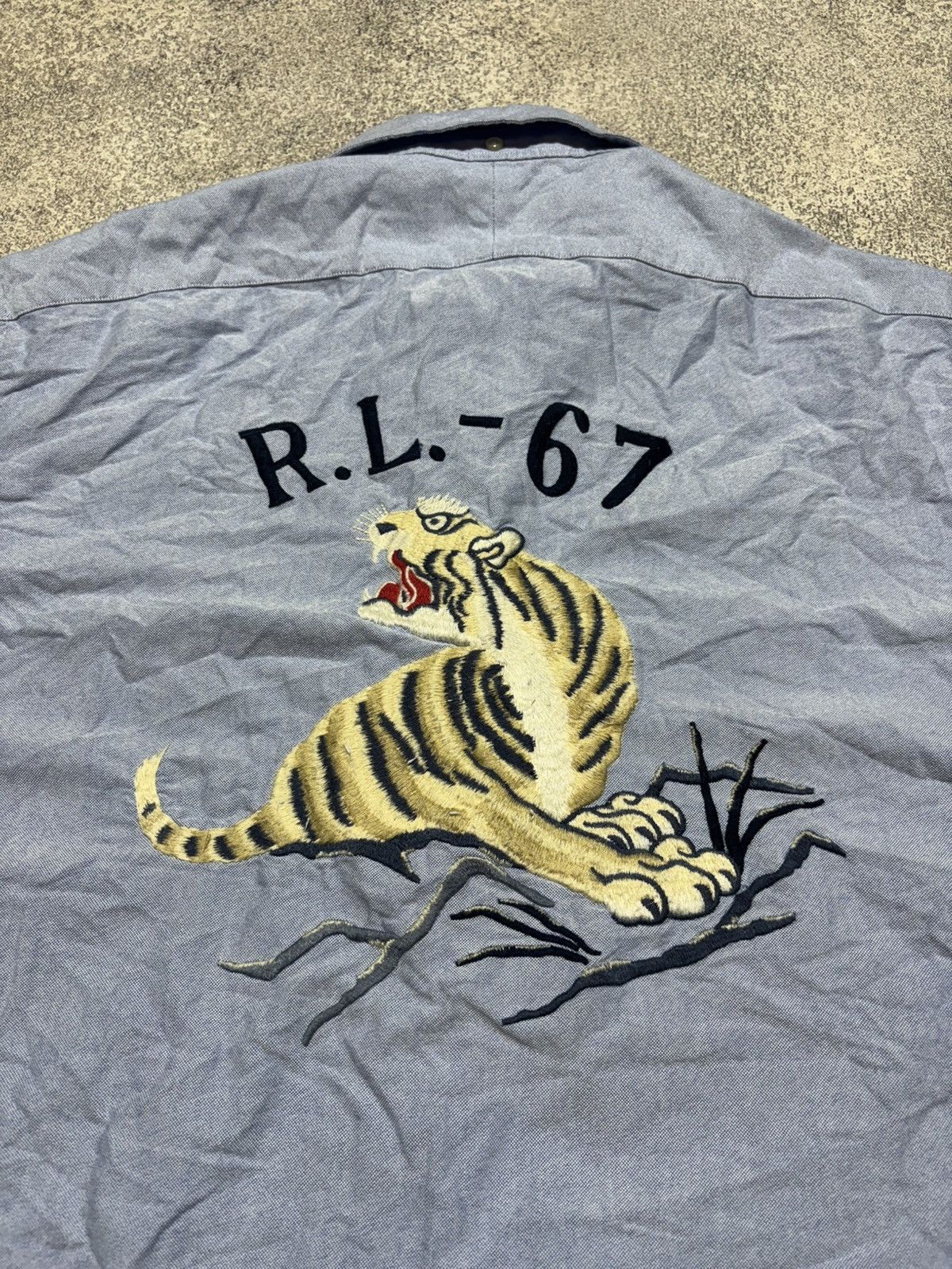 Polo Ralph Lauren × Ralph Lauren × Vintage Polo Ralph Lauren RL 67 Tiger Sukajan Shirt Mens size M Size US M / EU 48-50 / 2 - 3 Thumbnail