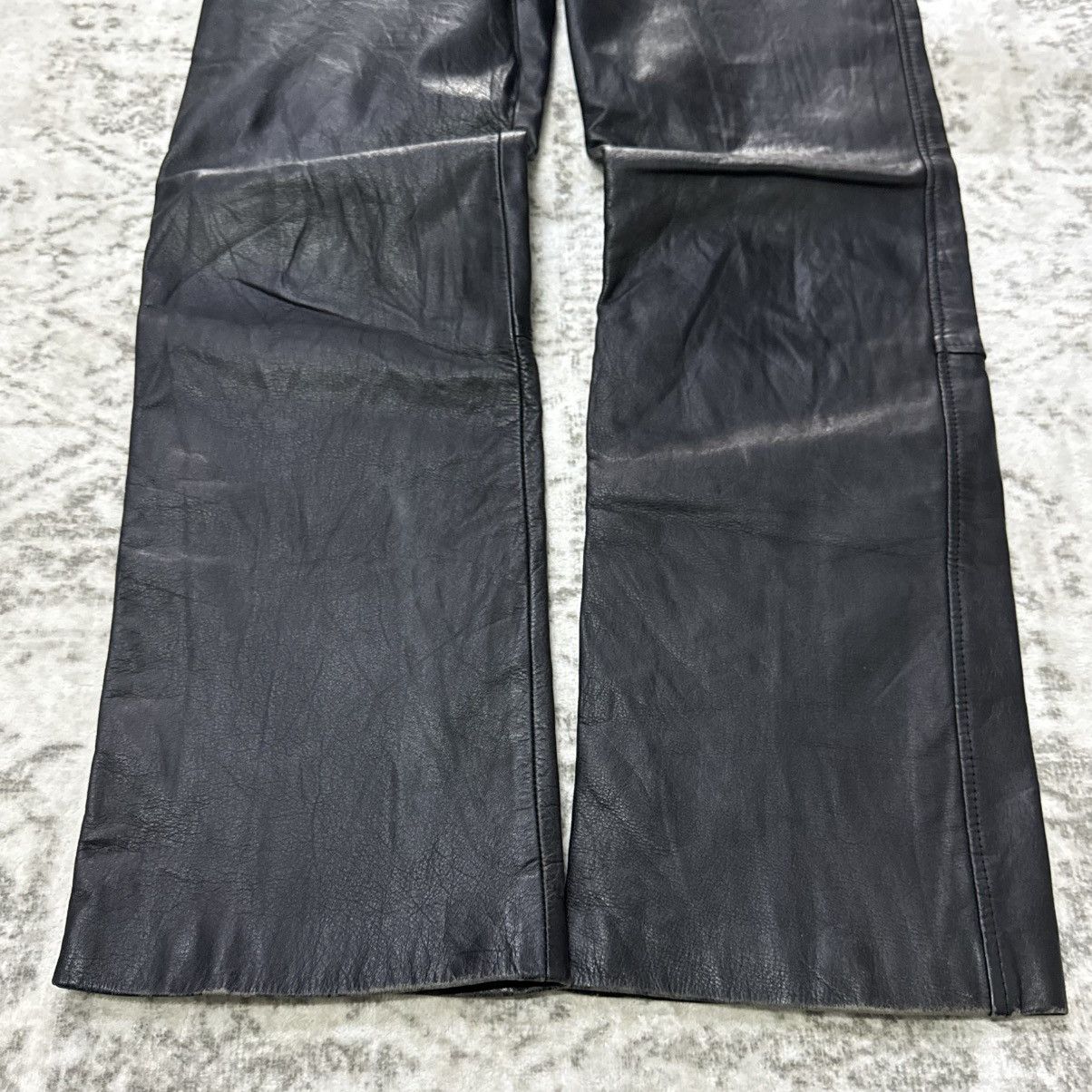 Rei Kawakubo 2000s Japanese Brand Distressed Patina Biker Leather Pants Size US 30 / EU 46 - 3 Thumbnail