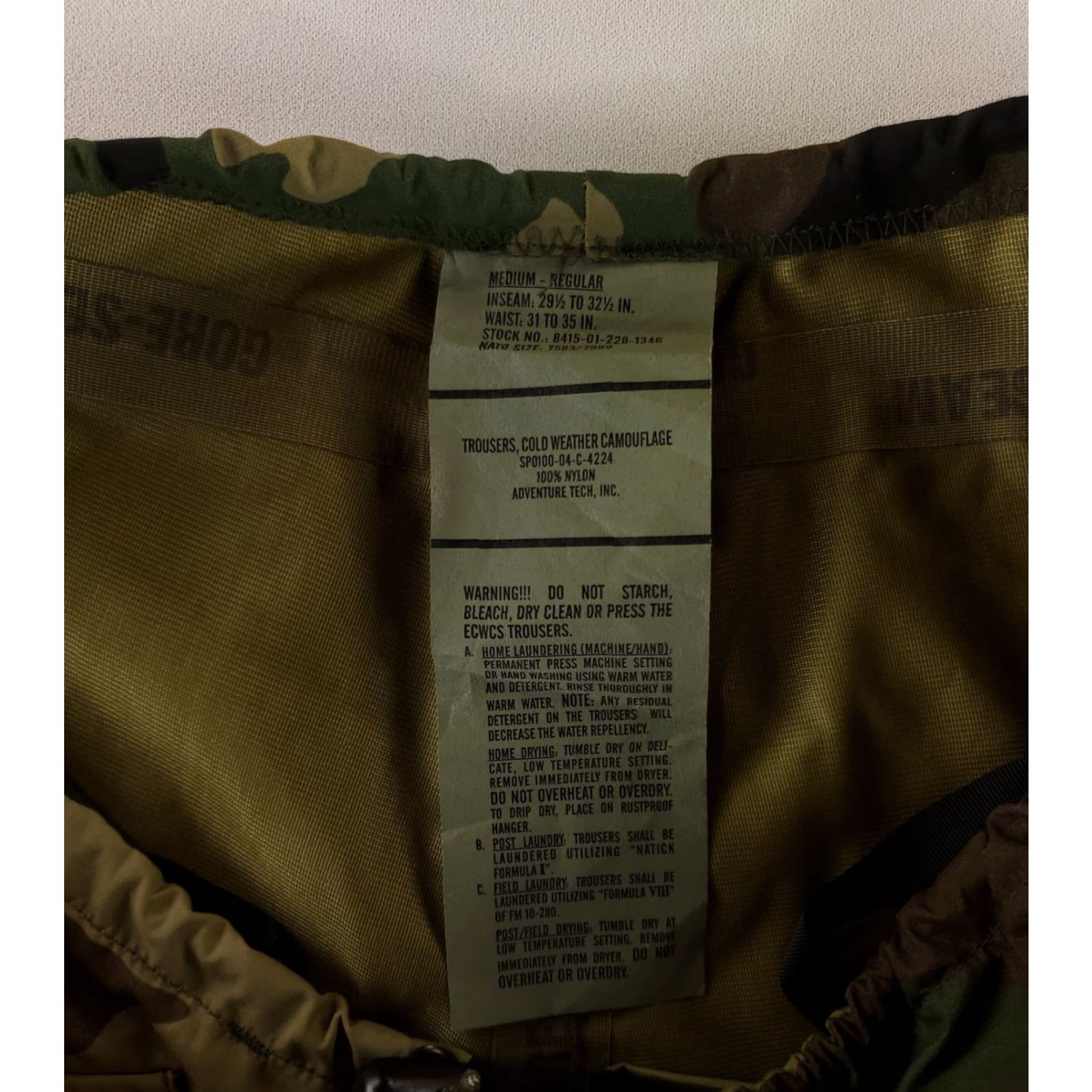 Vintage US Army US Military Cold Weather Trousers Woodland Camo Nylon Mens M Reg 34x29.5 Size US 34 / EU 50 - 3 Thumbnail