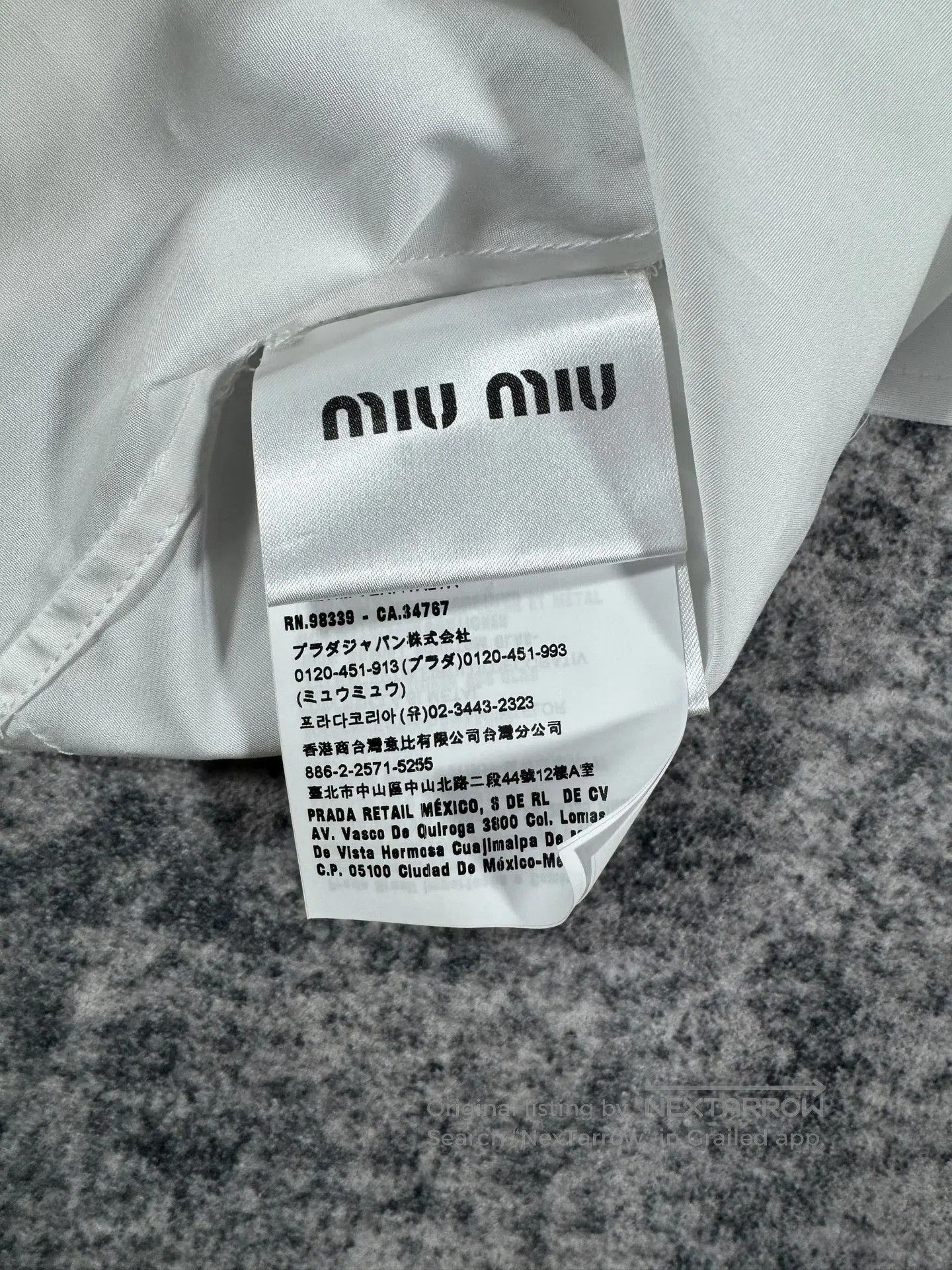 Miu Miu Miu Miu White Crystal Button Shirt| Size S / US 4 / IT 40 - 7 Thumbnail