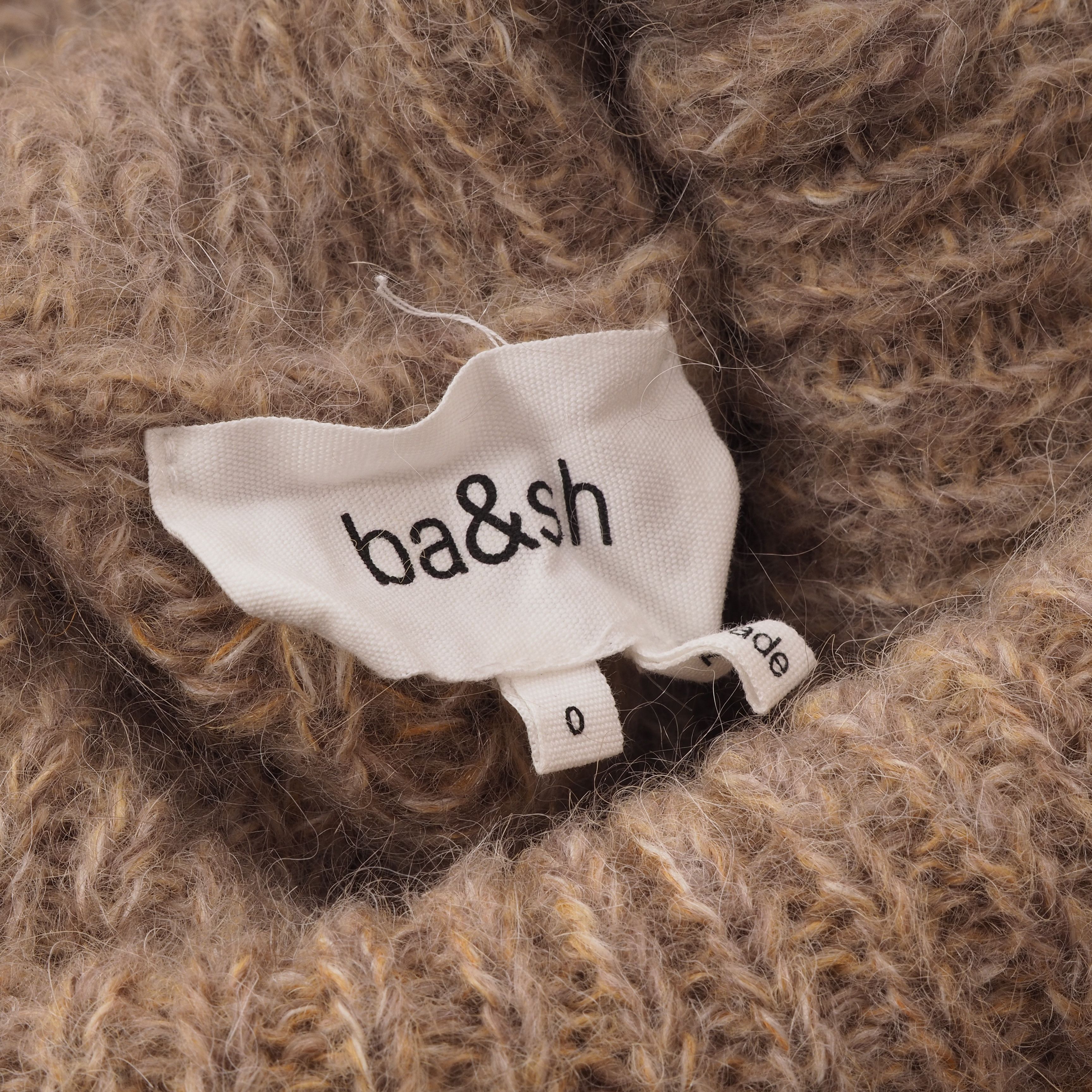 ba&sh ba&sh Beige Alpaca Mohair Turtleneck Oversized Sweater Size XS / US 0-2 / IT 36-38 - 4 Thumbnail
