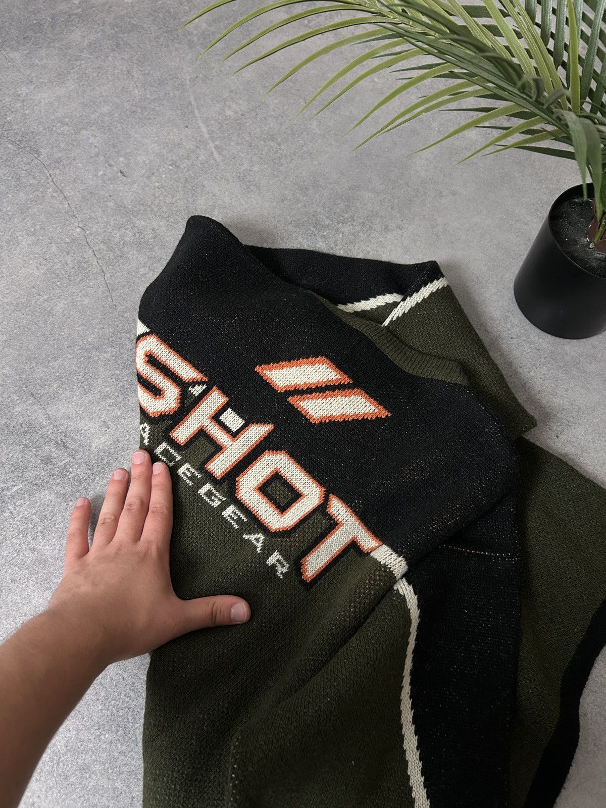 Schott Vintage Shot Race Gear big logo knit wool sweatshirt mens Size US L / EU 52-54 / 3 - 5 Thumbnail
