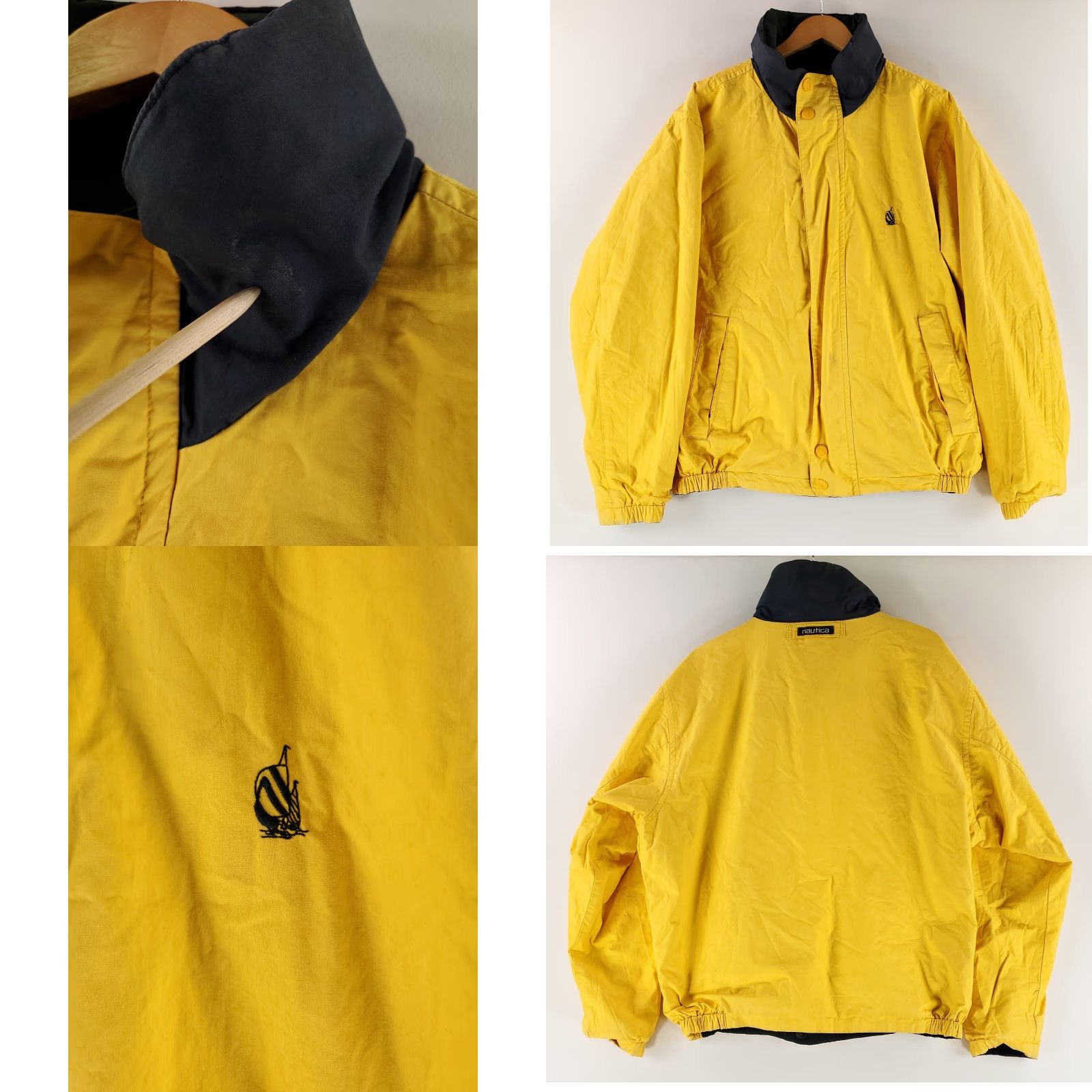 Nautica Nautica VTG 90s Reversible Sailing Jacket Green Yellow Blue Color Block Mens XL Multicolor Windbreaker Jacket Size US XL / EU 56 / 4 - 9 Thumbnail
