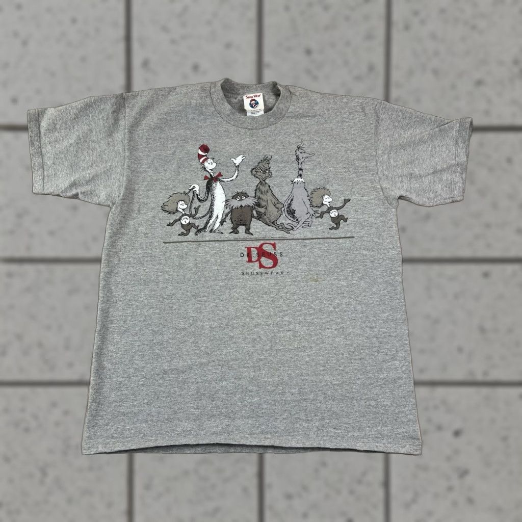 Vintage VINTAGE Dr Seuss T Shirt 90s Gray Crew Neck Short Sleeve Large L Mens Graphic Print Lorax Grinch Seuss Wear The Grinch The Lorax Size US L / EU 52-54 / 3 - 1 Thumbnail