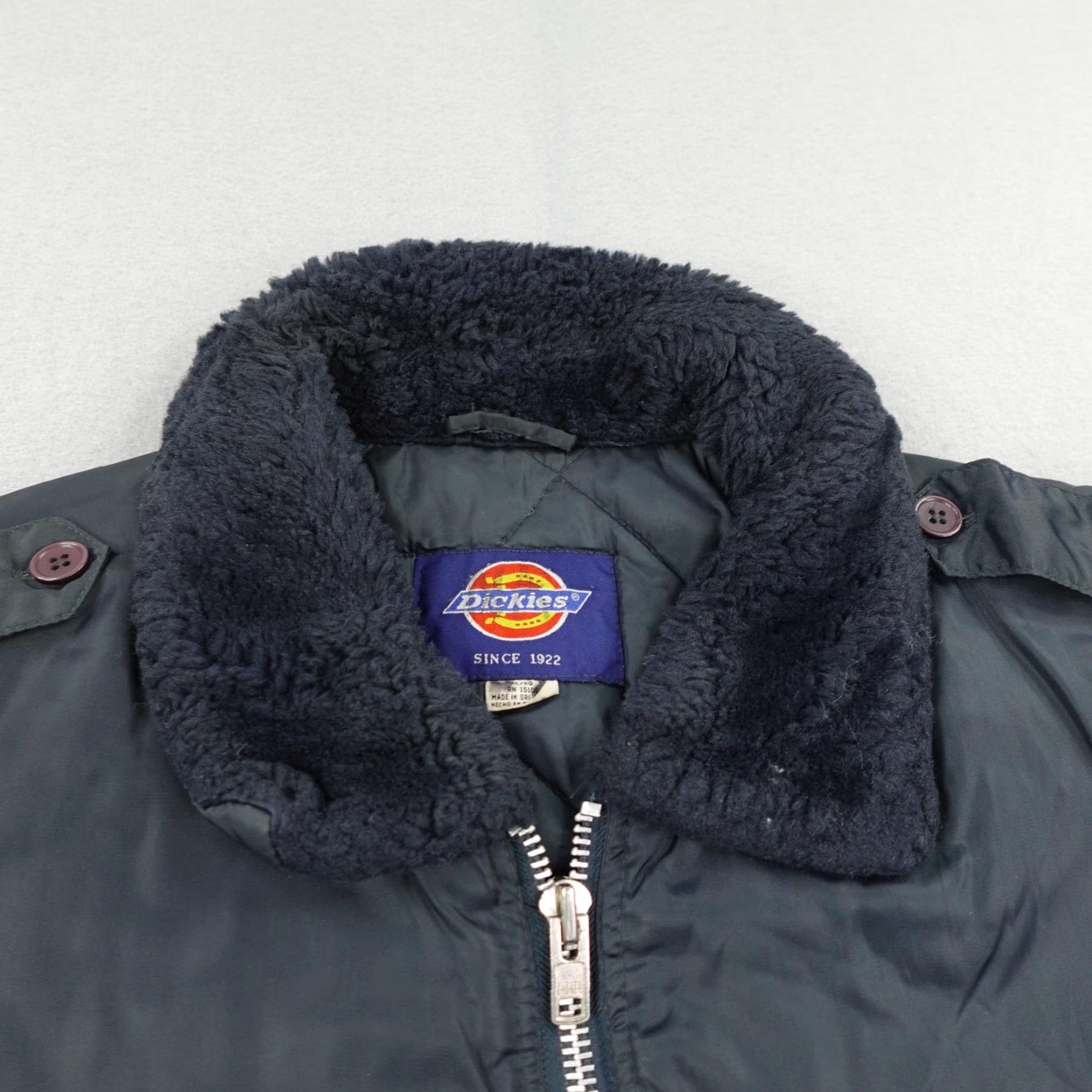 Dickies Vintage Dickies Jacket Mens XL Dark Blue Quilted Lined Faux Fur Collar Coat Size US XL / EU 56 / 4 - 2 Thumbnail