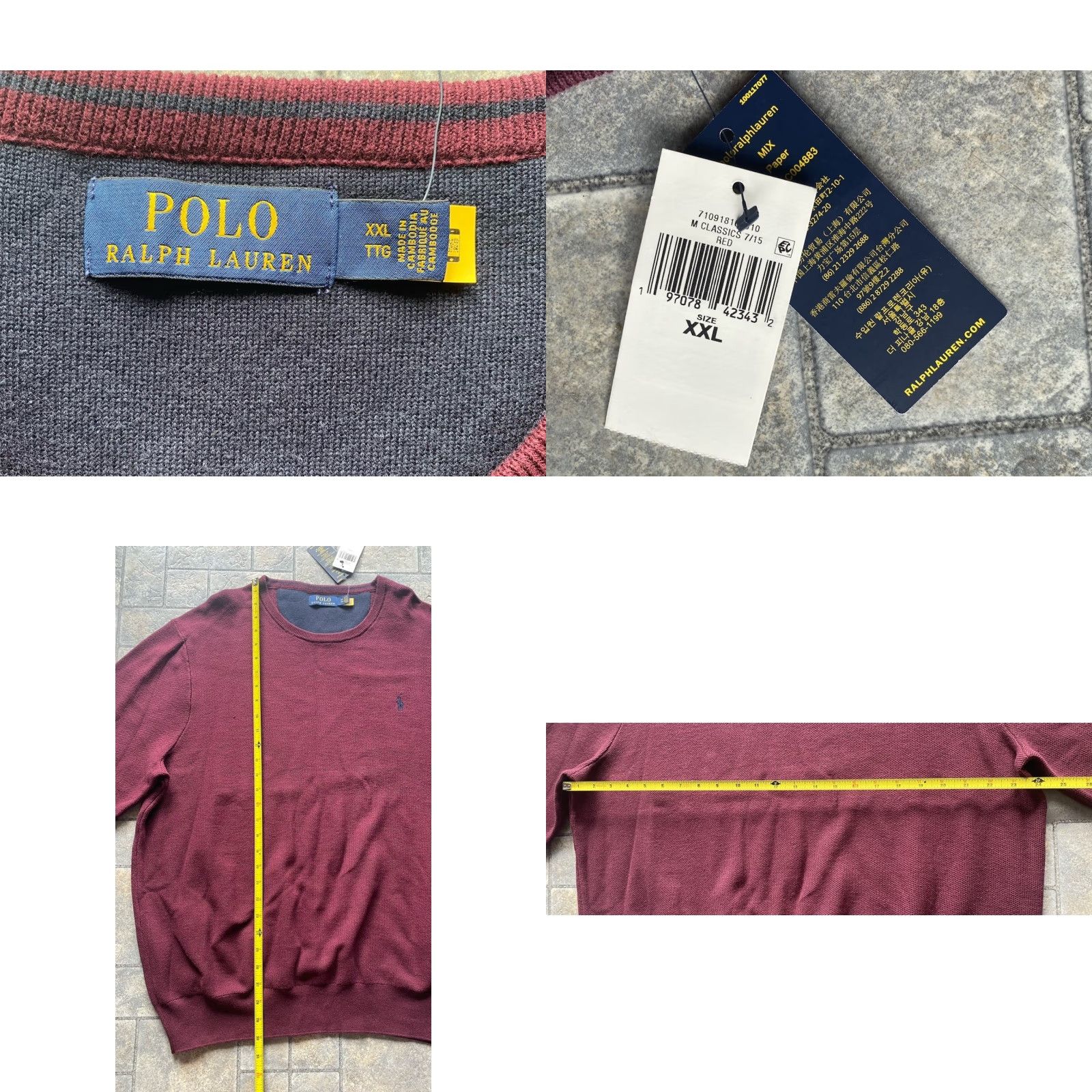 Polo Ralph Lauren Polo Ralph Lauren Sweatshirt Pullover Sweater Red 2XL Men Cotton NWT Size US XXL / EU 58 / 5 - 8 Thumbnail