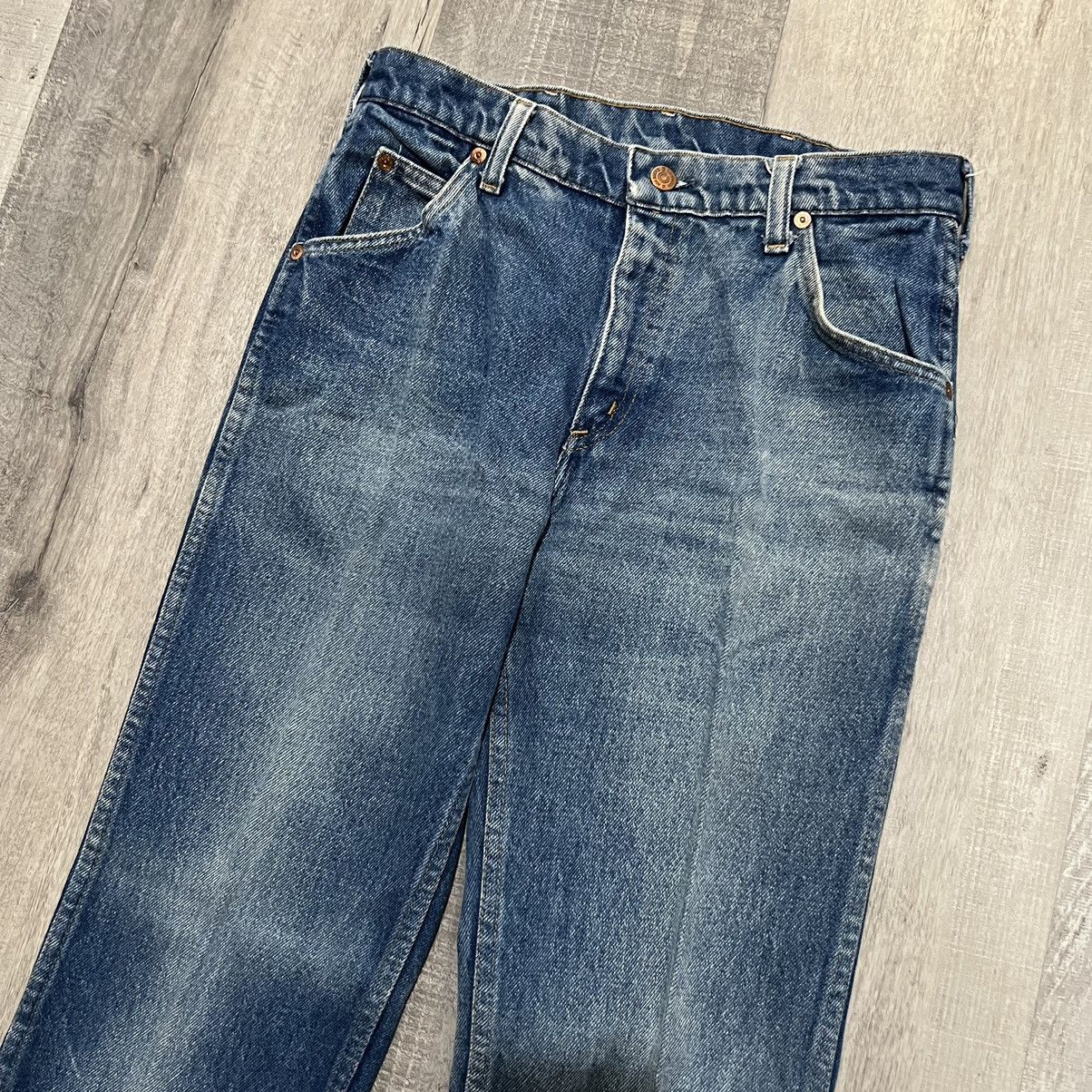 Sears × Vintage VTG Sears Roebucks Faded Blue Denim USA Boot Cowboy Jeans Size US 29 - 2 Thumbnail