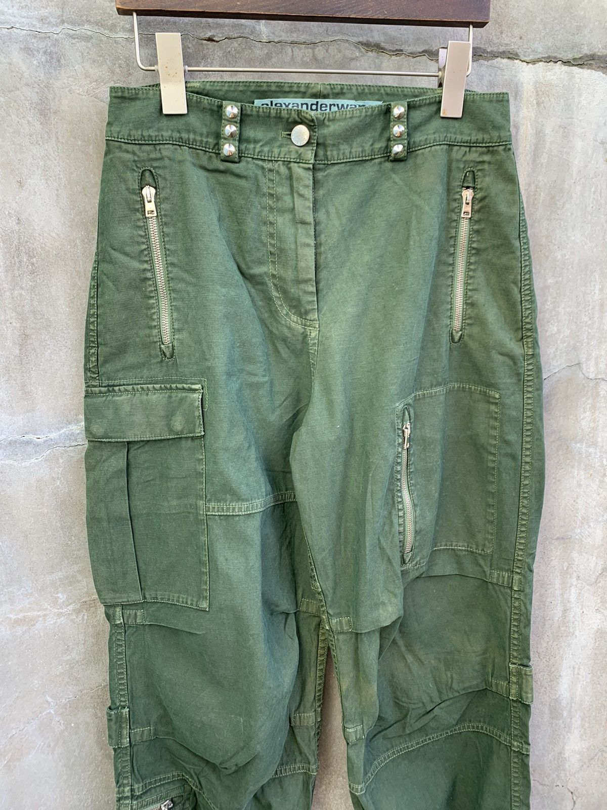 Alexander Wang Studded Multi Zipper Cargo Pants Size US 28 / EU 44 - 2 Thumbnail