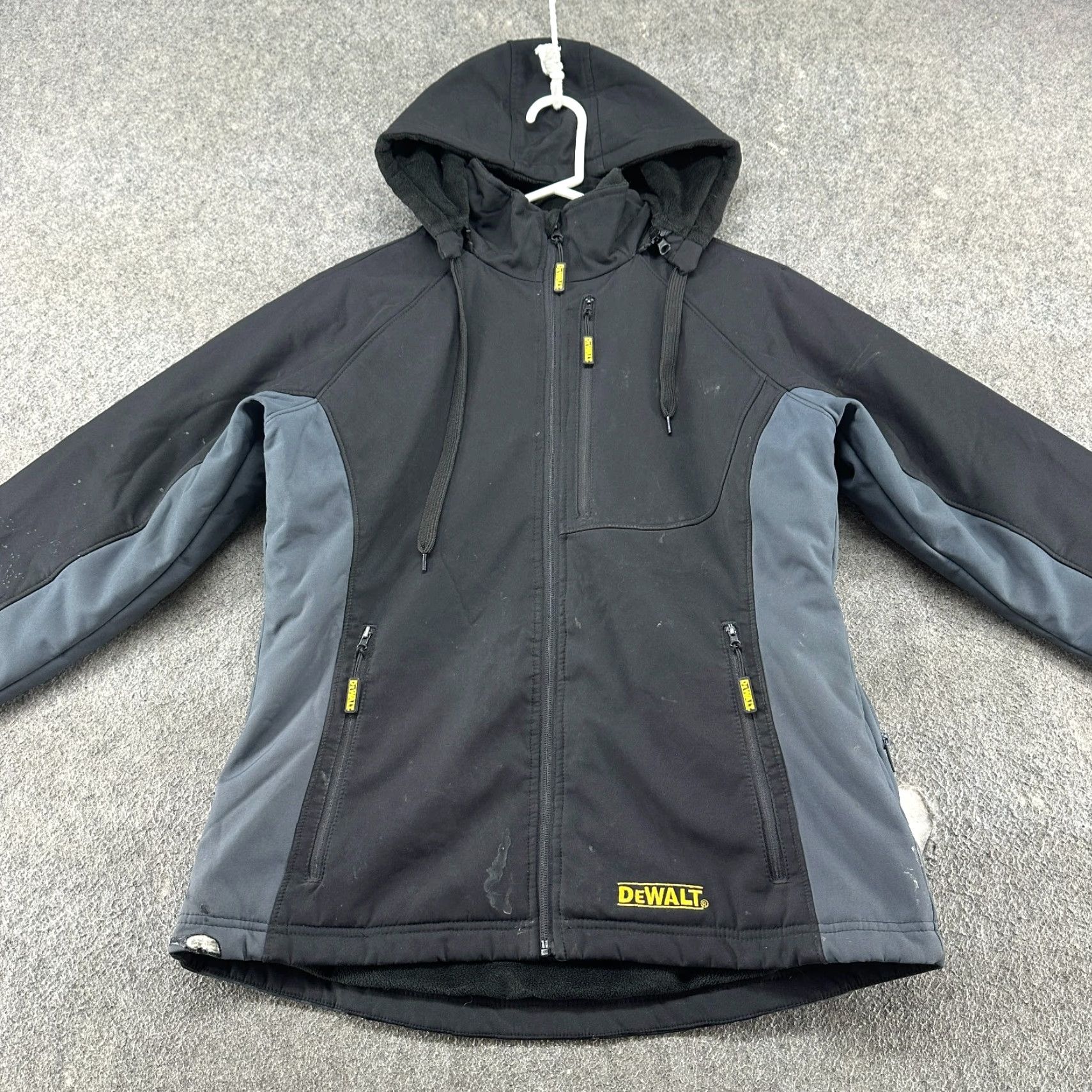 Vintage DEWALT Jacket Women M Black Softshell 3-in-1 Heated Lined Zip Mid-Length Regular Moto Motorcycle Fall Spring Winter Travel Workwear Casual Front Logo Size M / US 6-8 / IT 42-44 - 3 Thumbnail