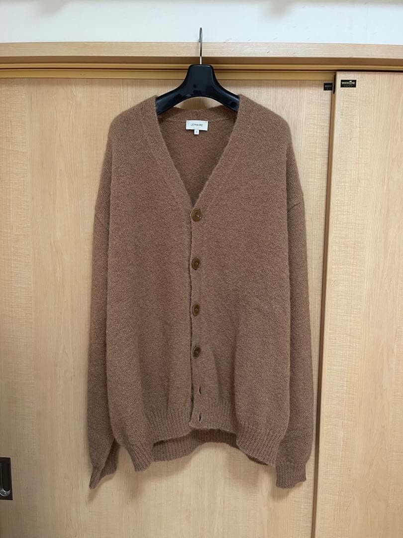 LEMAIRE Oversized Knit Cardigan Brown L