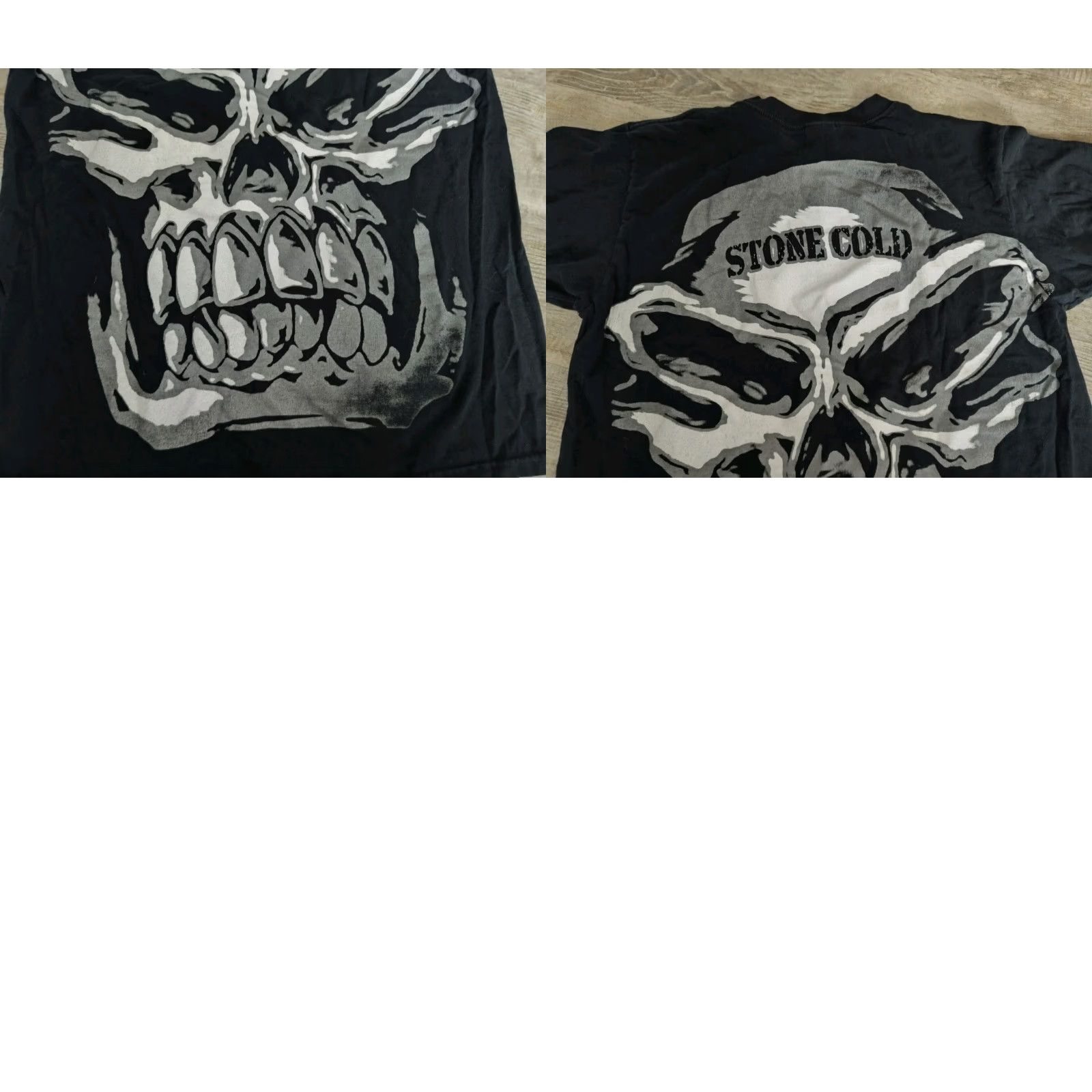 Vintage VINTAGE Yazbek Wrestling T-Shirt Men Large Black Stone Cold Steve Austin Y2K WWE WWF Skull Graphic Size US L / EU 52-54 / 3 - 8 Thumbnail