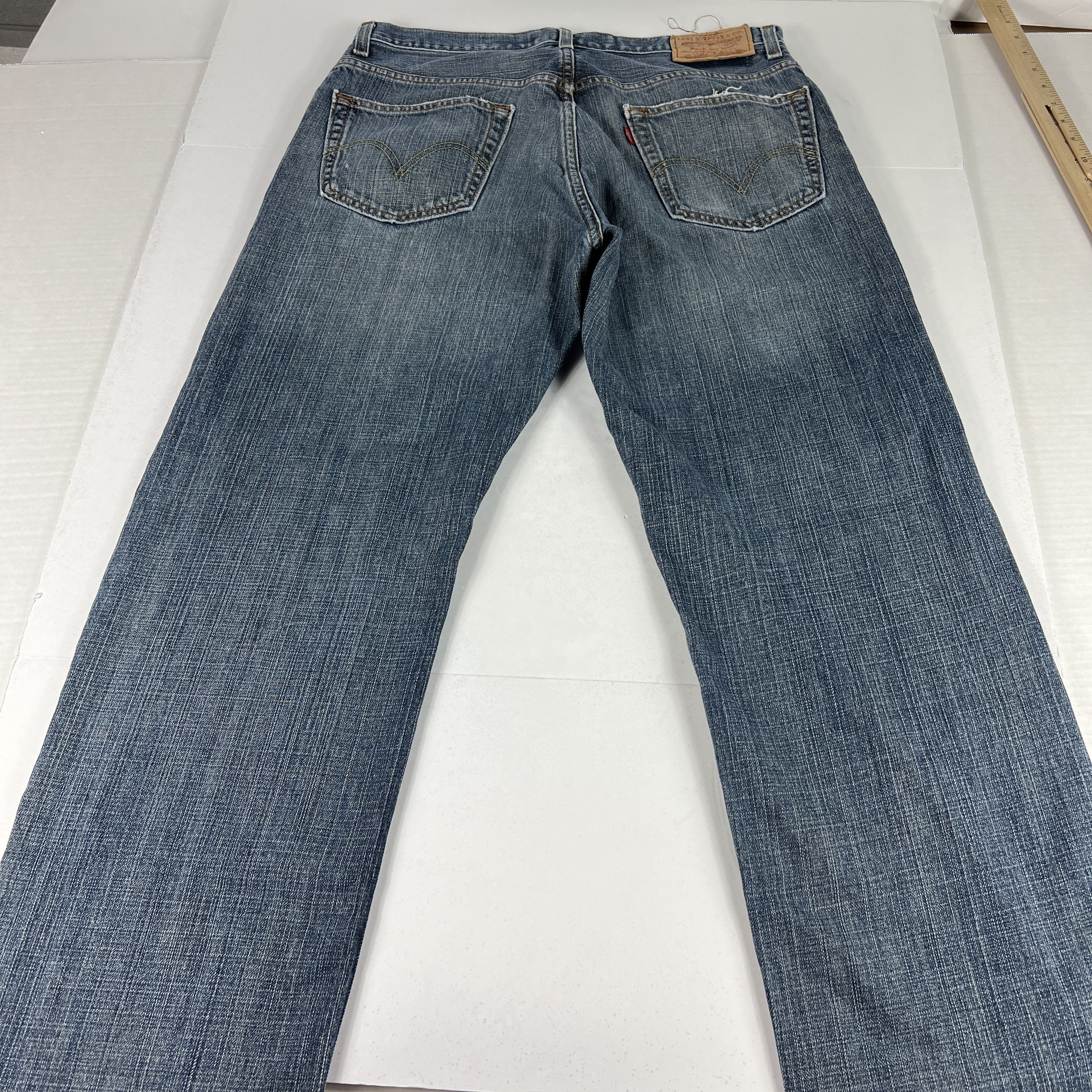 Levi's Y2K Levi's Jeans 559 Relaxed Straight Blue Thrashed Denim Size US 34 / EU 50 - 13 Thumbnail