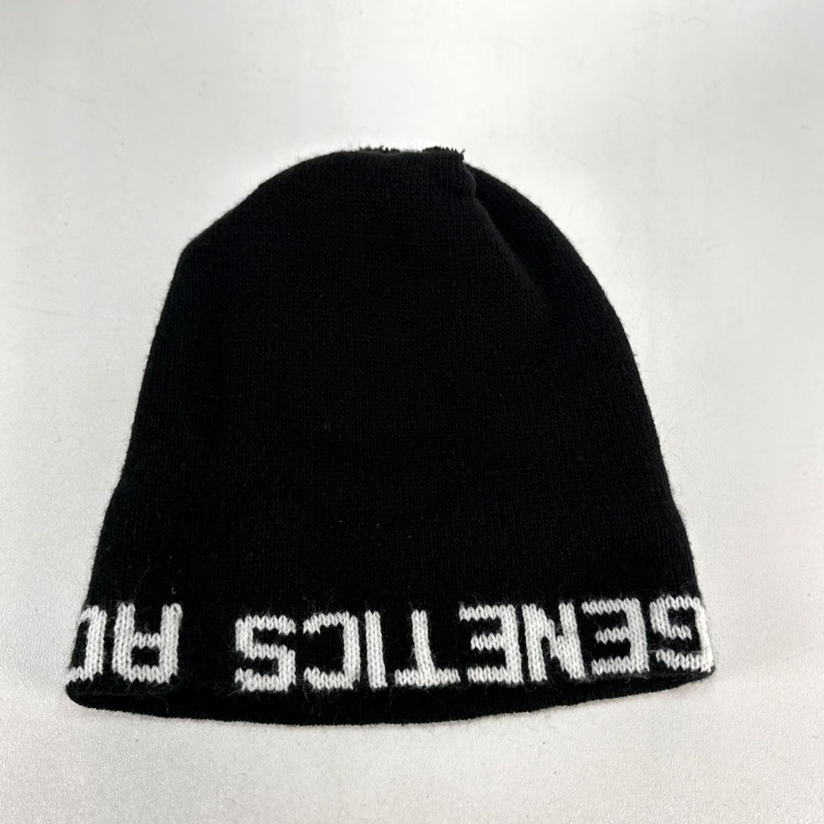 Vintage VINTAGE Accelerated Genetics Beanie Hat Cap Knit Black Winter USA Made Unisex Adults One Size Boys Girls Mens Womens Size ONE SIZE - 4 Thumbnail