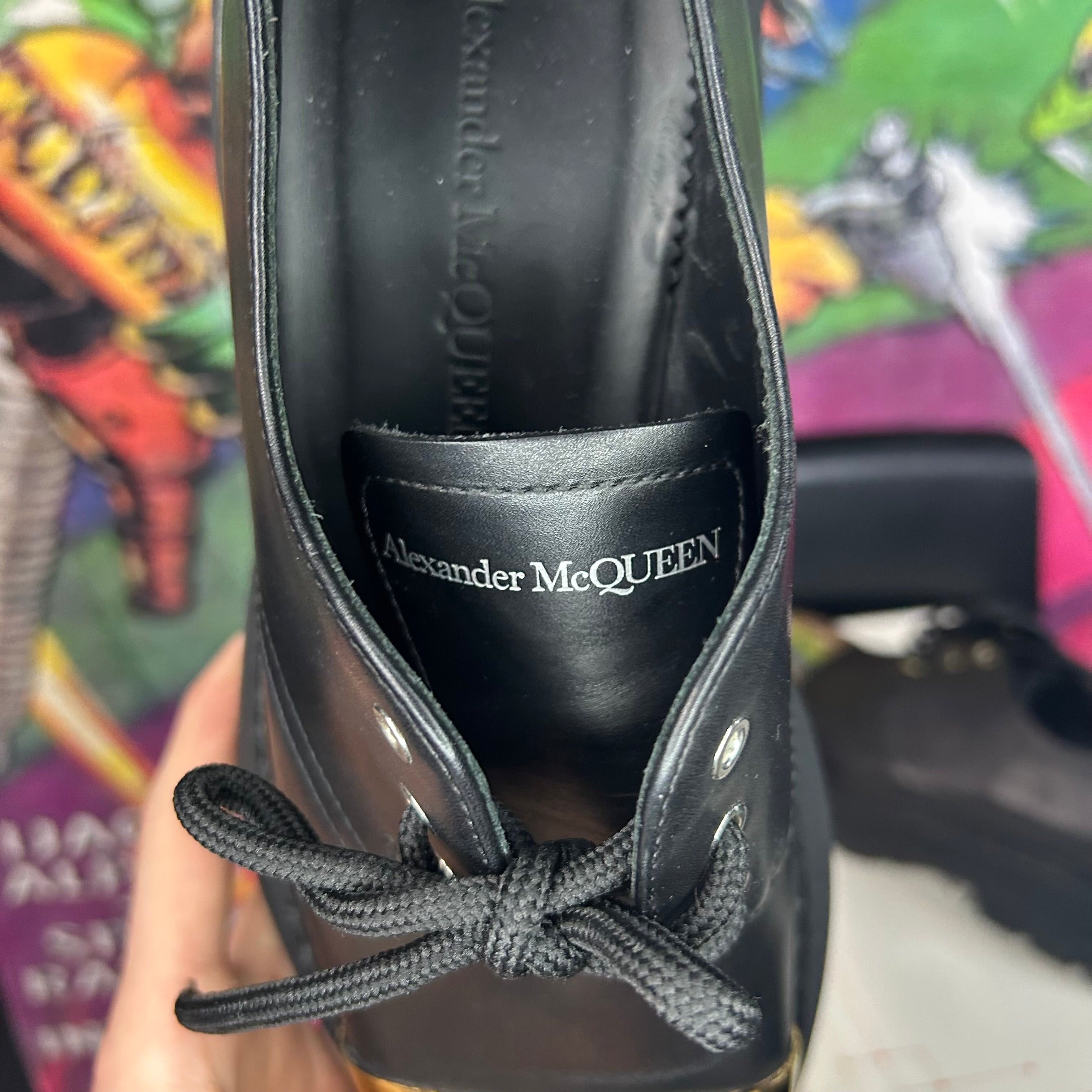 Alexander McQueen Alexander McQueen Calfskin Gold Toe Derby Black Size 41 / 8 Size US 8 / EU 41 - 6 Thumbnail