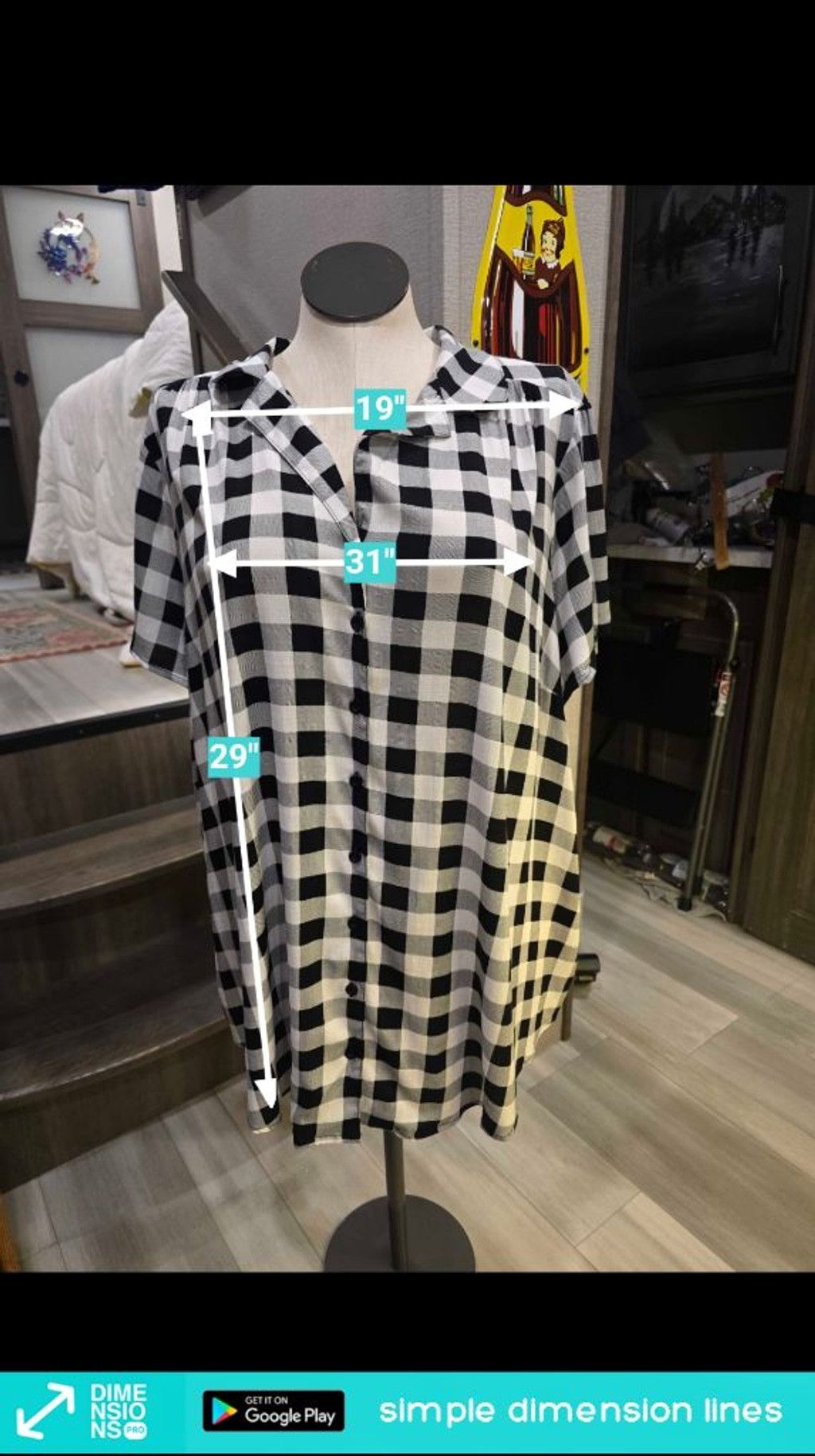 Torrid TORRID Black White Gingham Button Down Shirt Plus Size 4X Size 4XL / US 24-26 - 4 Thumbnail