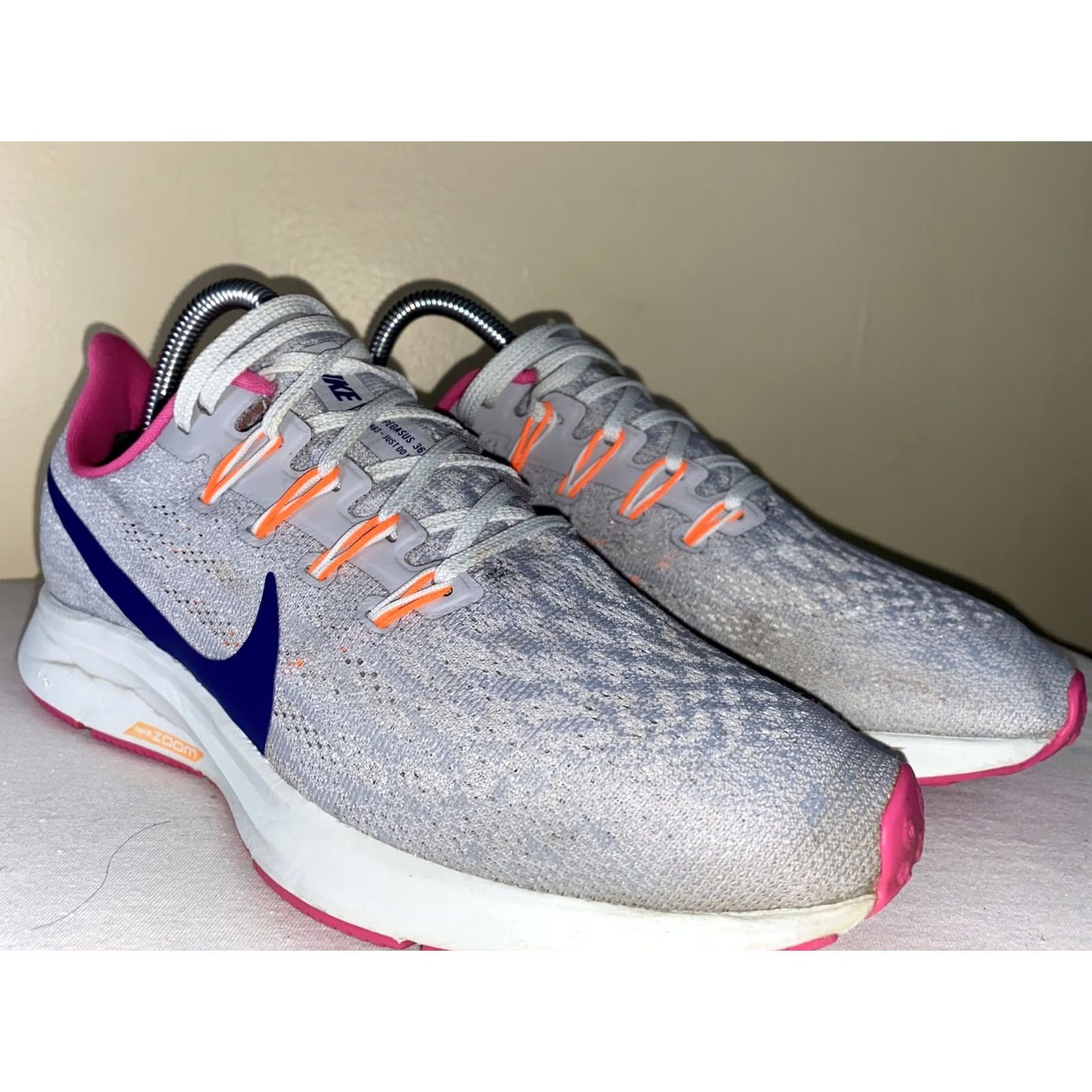 Nike VINTAGE? No. Women’s Nike Zoom Pegasus Sneaker, Nike Zoom, size 8, Gray/Pink/Purple/Orange, Women, 8, Nike Zoom Pegasus, athletic shoe Size US 8 / IT 38 - 2 Thumbnail