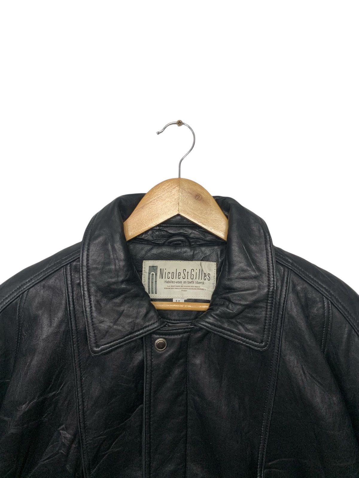 Vintage 90's Nicole St Gilles Zipper Down Leather Jacket