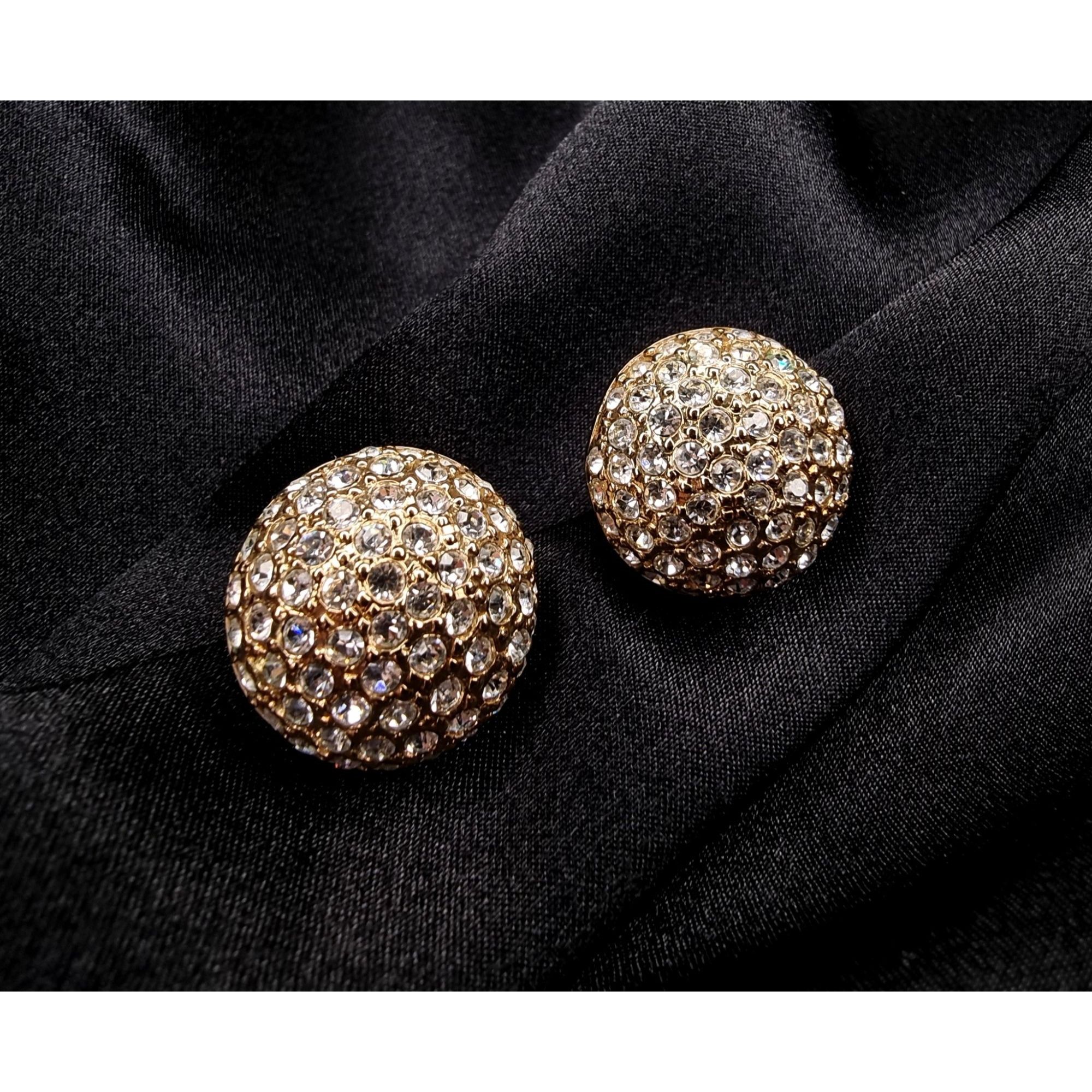 Vintage Vintage 1980s CAROLEE Signed Crystal Rhinestone Dome Earring Size ONE SIZE - 3 Thumbnail