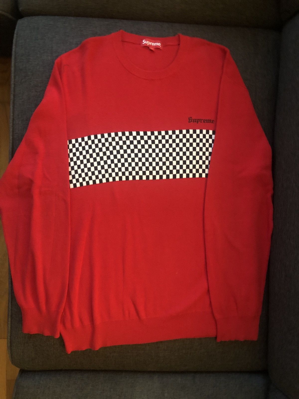 Supreme checkered panel store crewneck