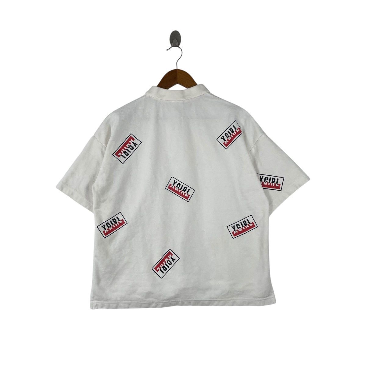 Vintage × X-Girl Vintage X-GIRL Japan Over Script Boxy Polo Tee Shirt Size L / US 10 / IT 46 - 3 Thumbnail