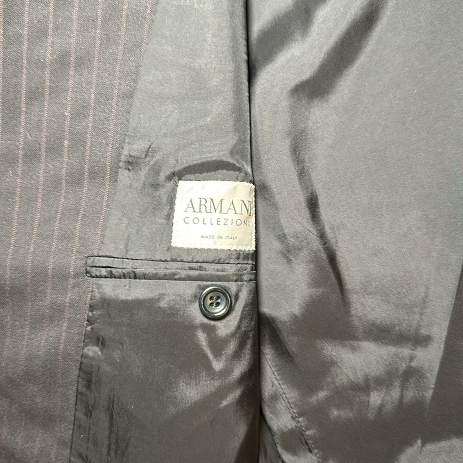 Armani Collezioni Armani Collezioni Made in Italy Pinstriped Jacket - 40S Size 40S - 7 Thumbnail