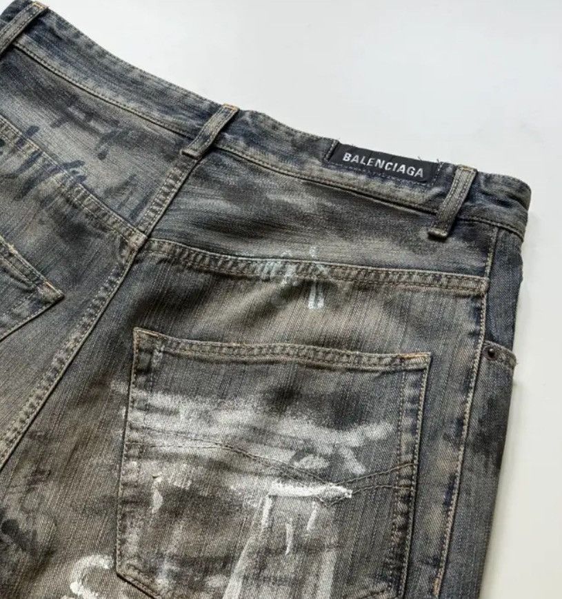 Balenciaga 💥RARE💥Balenciaga Denim Graffiti Pants in navy Size US 34 / EU 50 - 5 Thumbnail