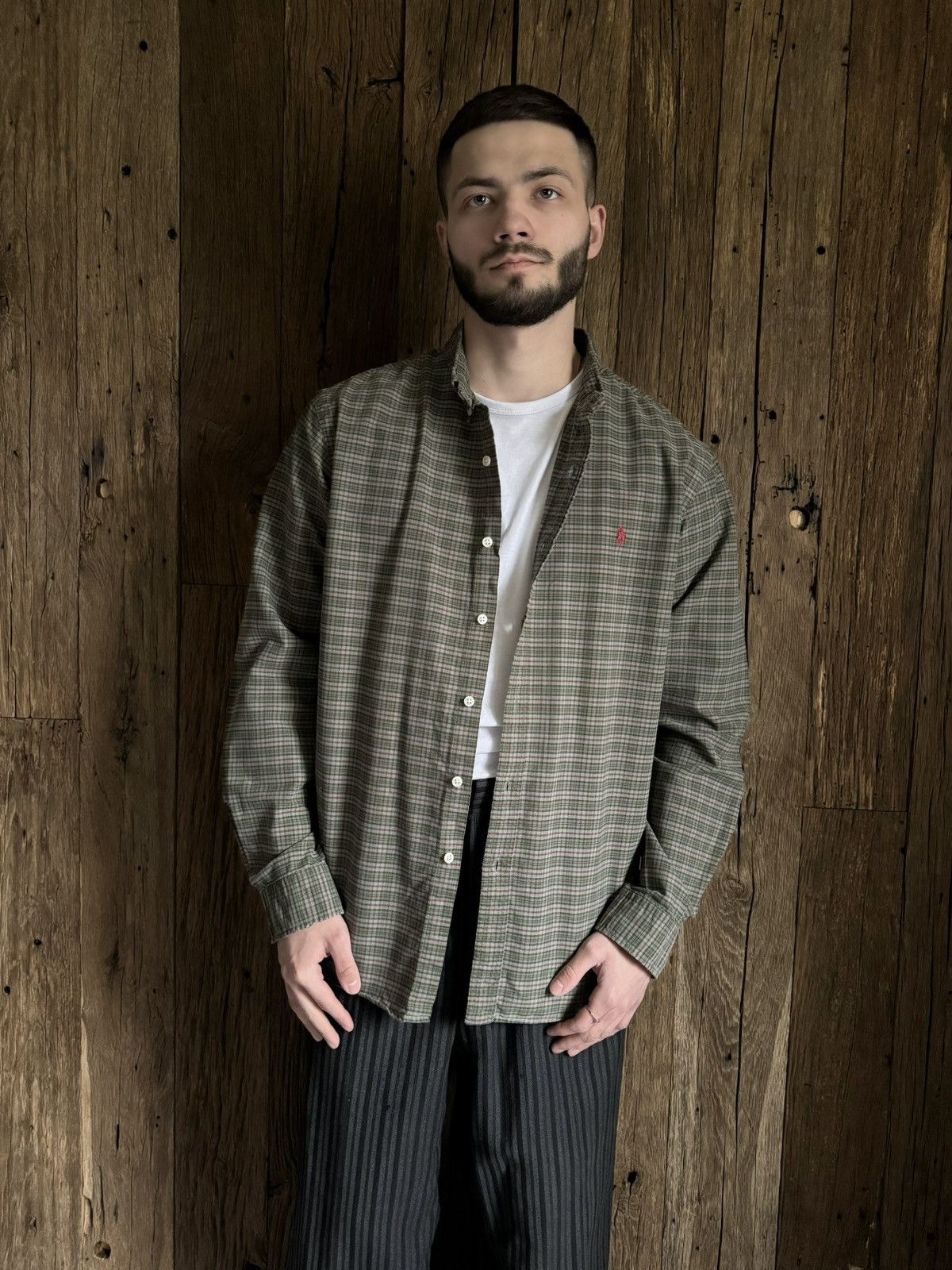 Polo Ralph Lauren × Ralph Lauren × Vintage Vintage 90s Polo Ralph Lauren Flannel Buttons Shirt Size US L / EU 52-54 / 3 - 1 Thumbnail