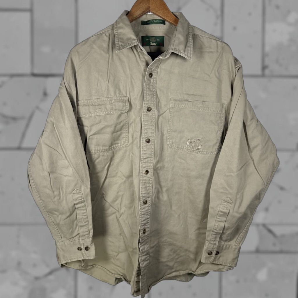 Orvis VTG Orvis Button-Up Shirt Mens L Beige 100% Cotton Long Sleeve Classic casual Size US L / EU 52-54 / 3 - 1 Thumbnail